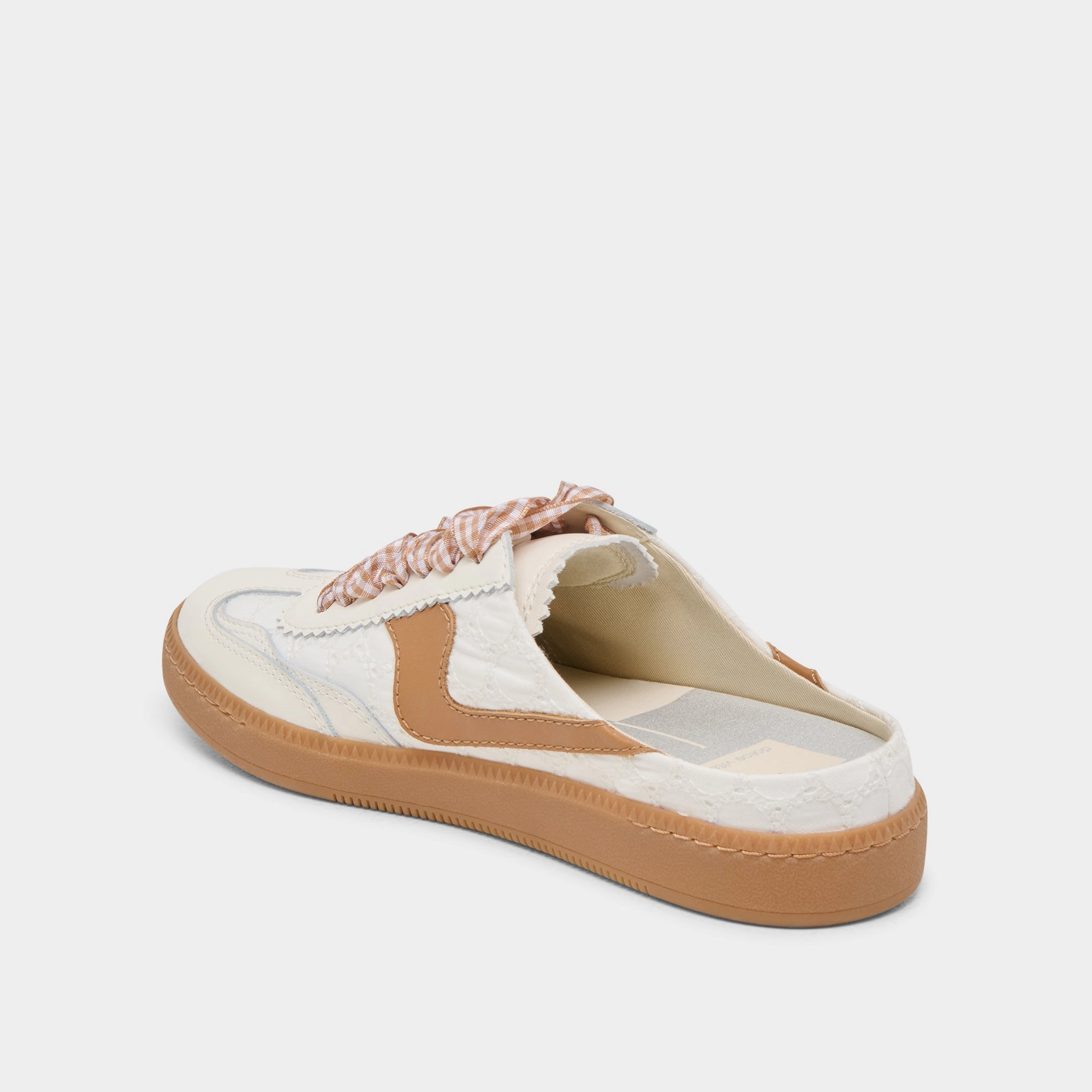 NOTICE SLIDE SNEAKERS WHITE PINK EYELET