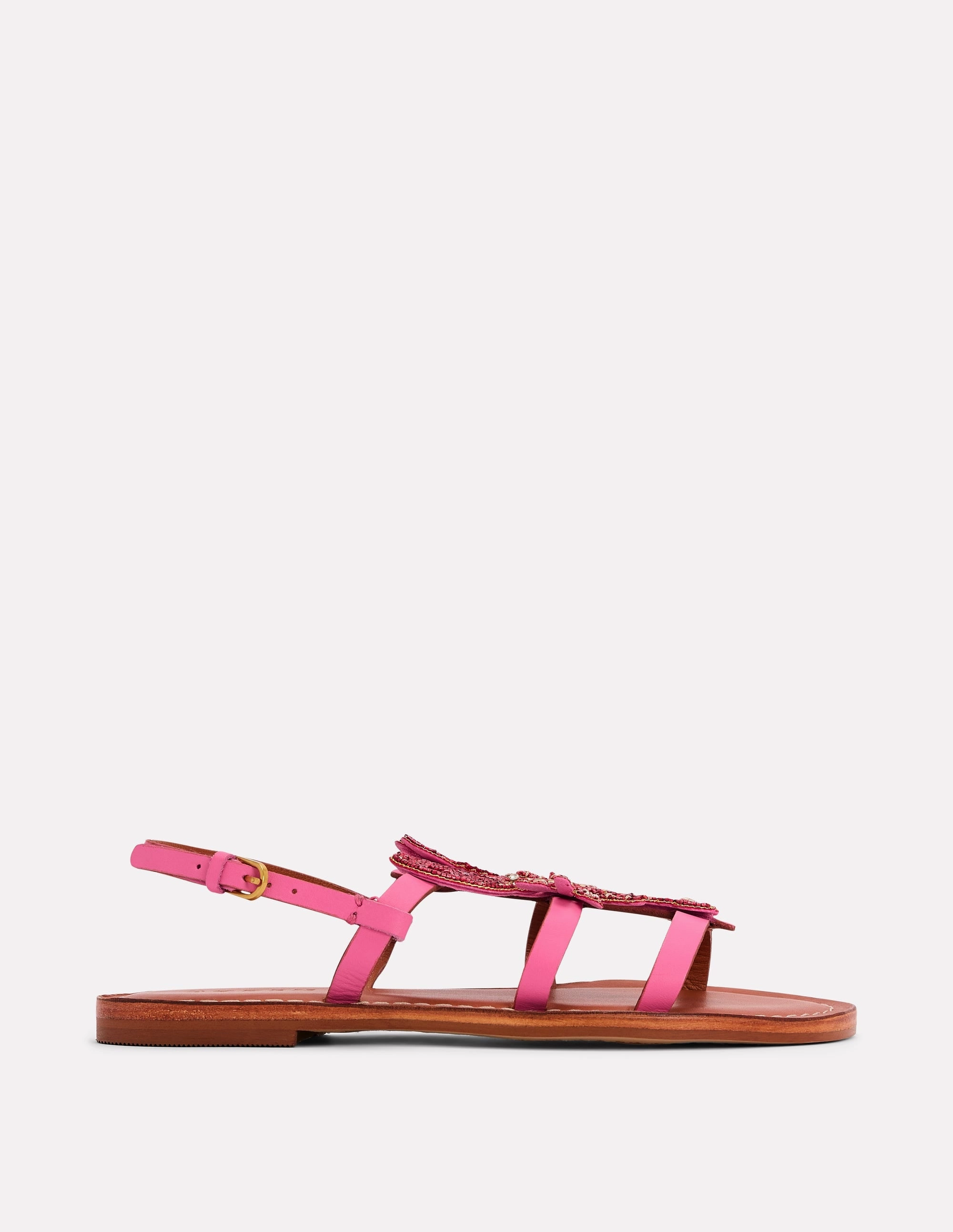 Novelty Beaded Flat Sandals-Lobster