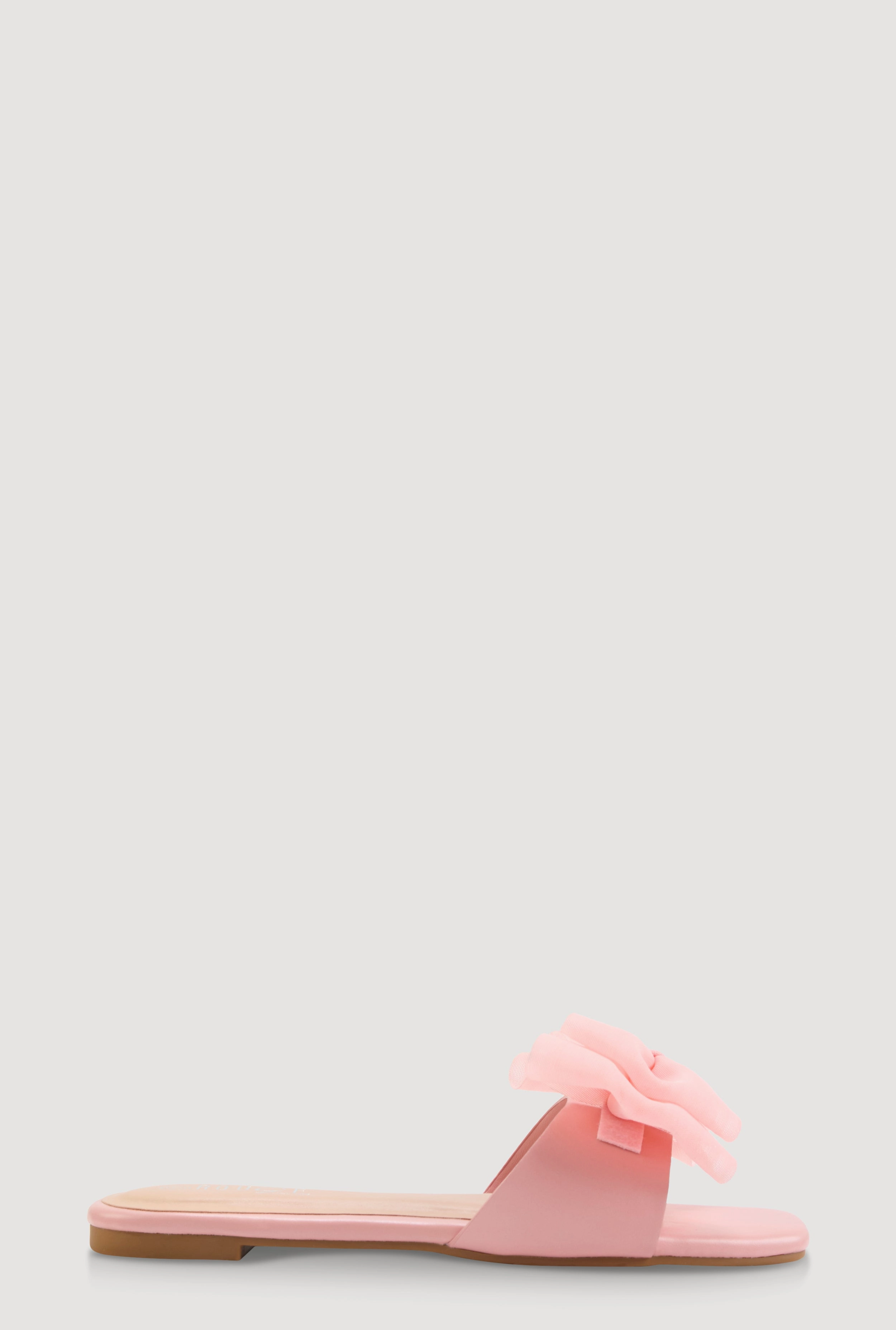 Organza Double Bow Band Slide Sandals