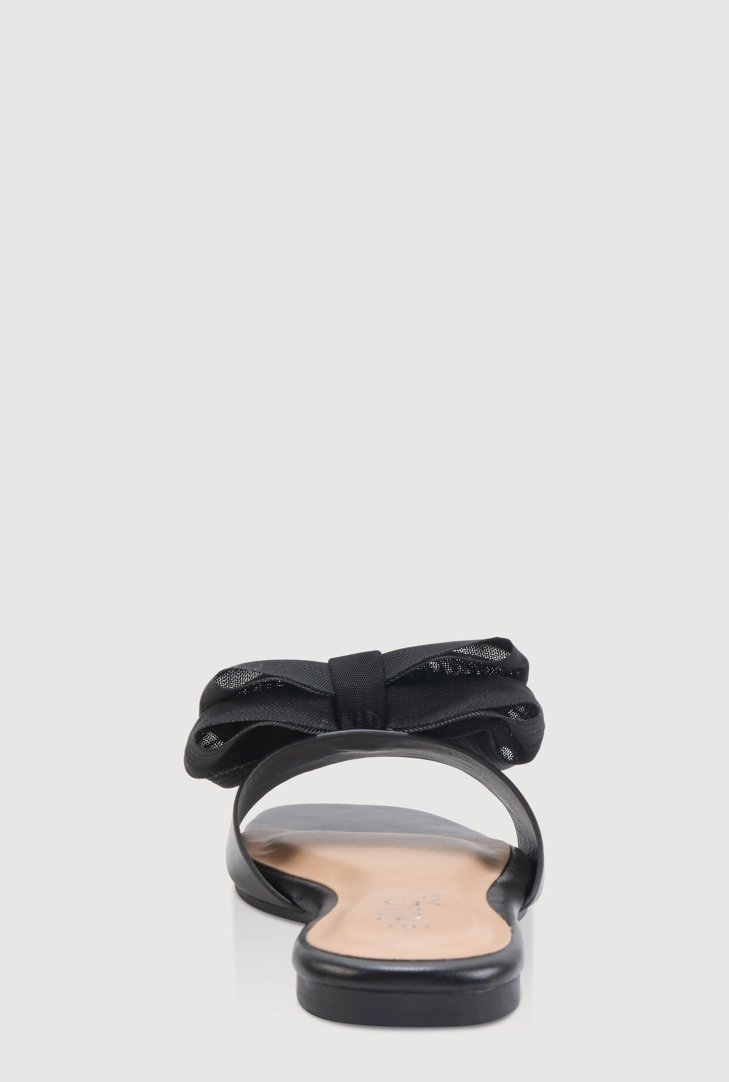 Organza Double Bow Band Slide Sandals