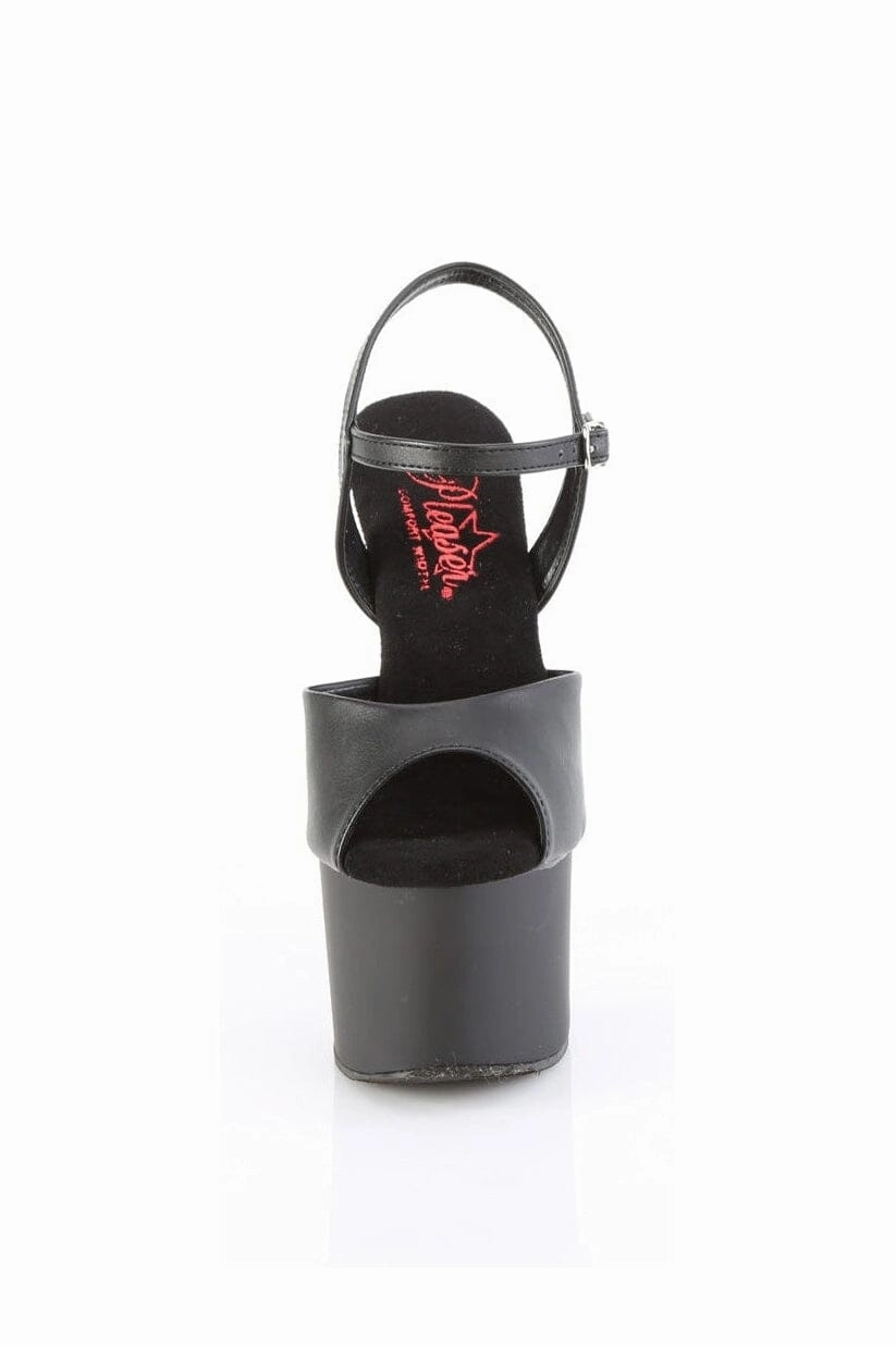 PASSION-709 Black Faux Leather Sandal