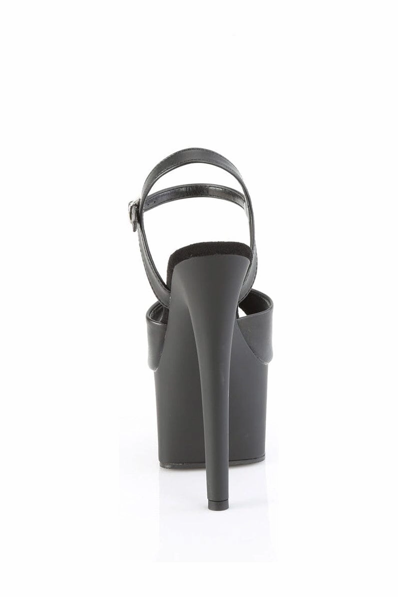 PASSION-709 Black Faux Leather Sandal