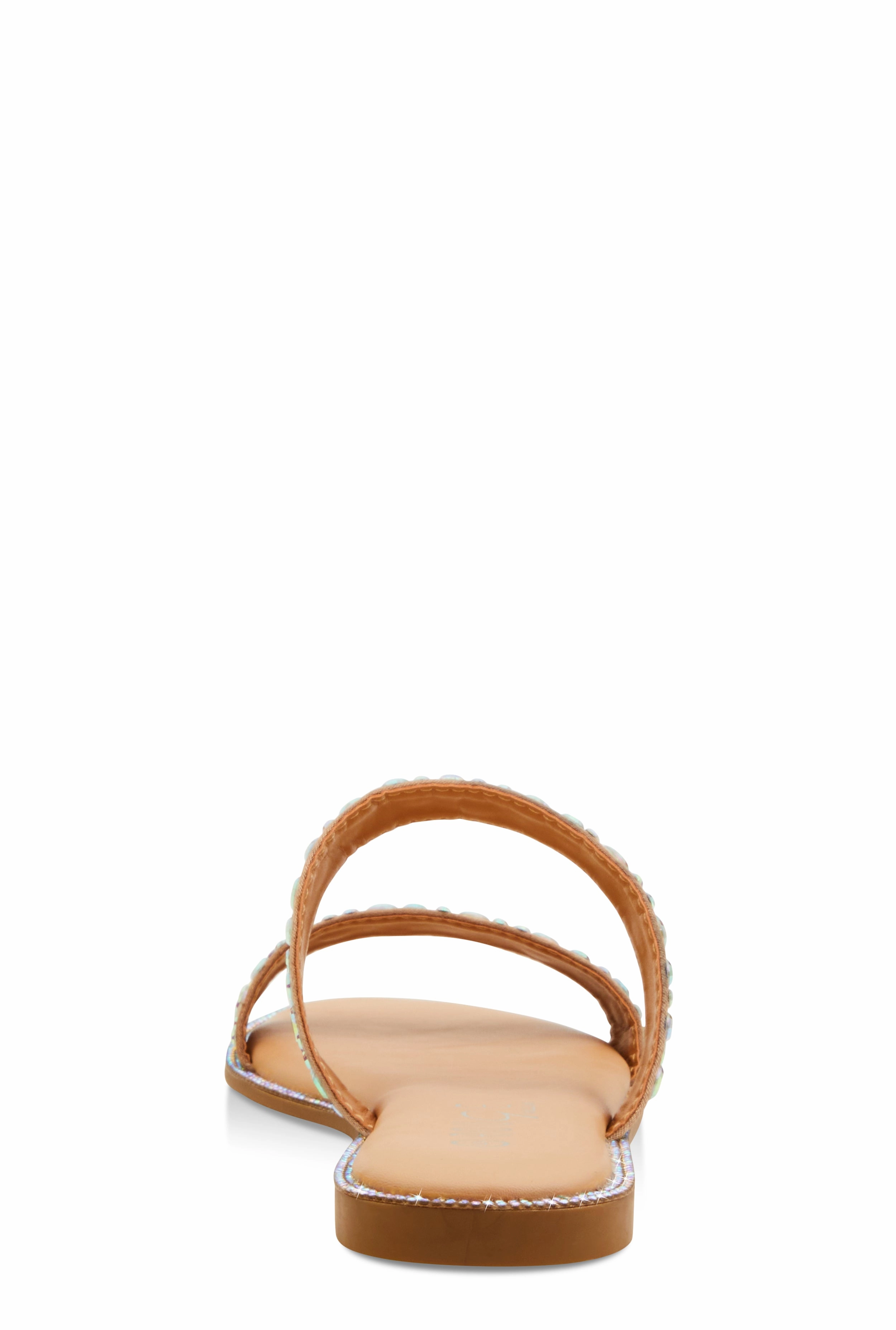 Rhinestone Double Band Slide Sandals