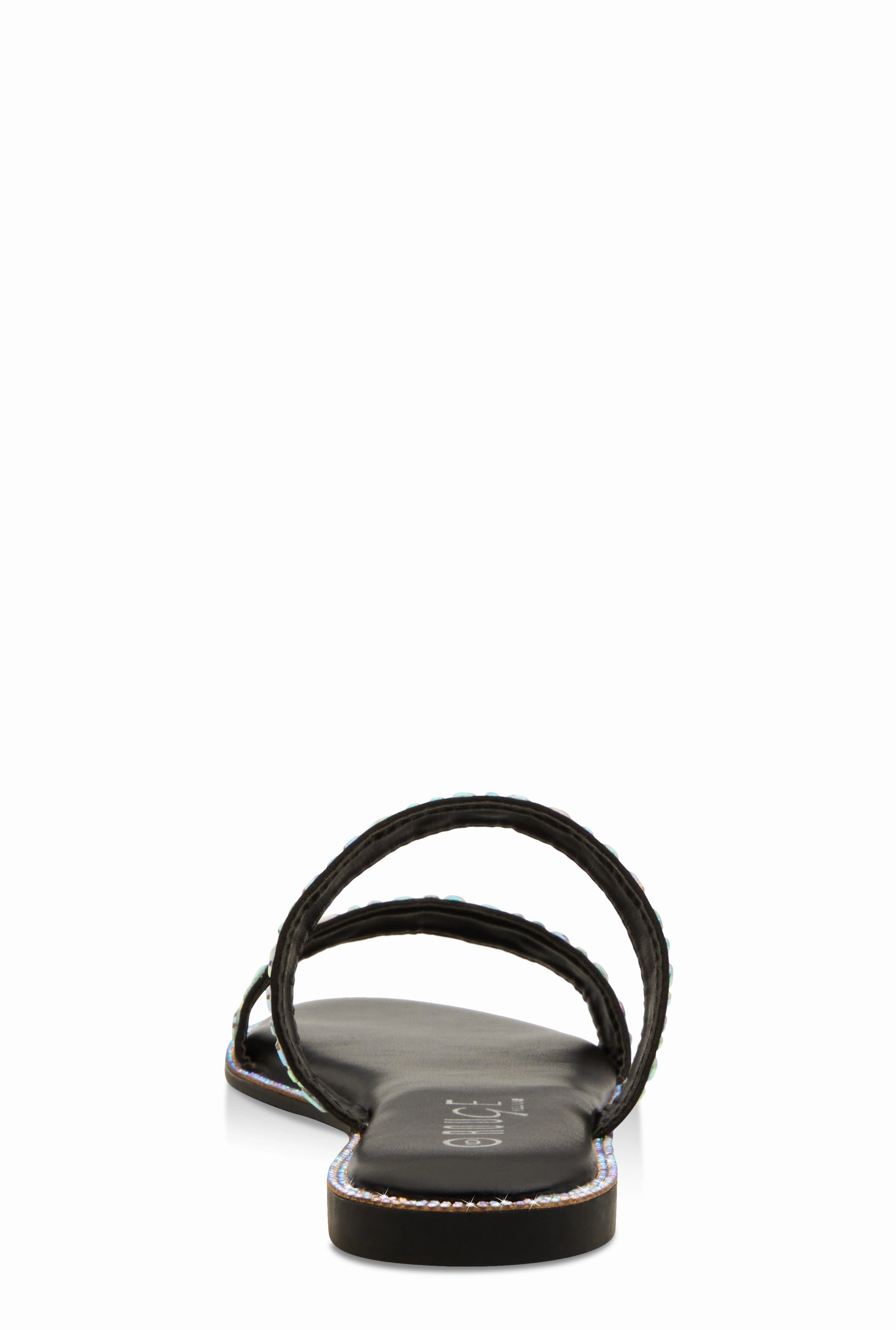Rhinestone Double Band Slide Sandals