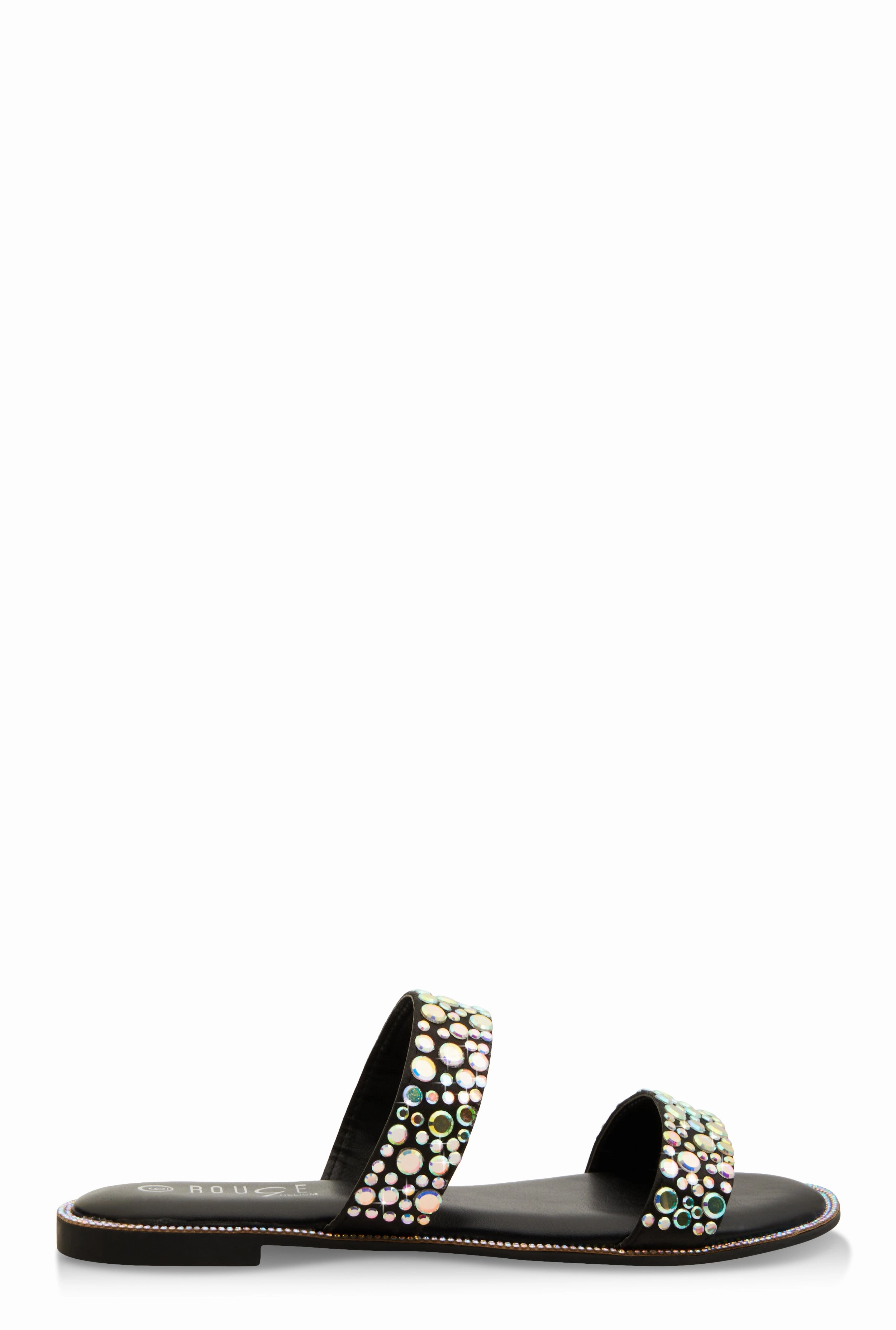 Rhinestone Double Band Slide Sandals