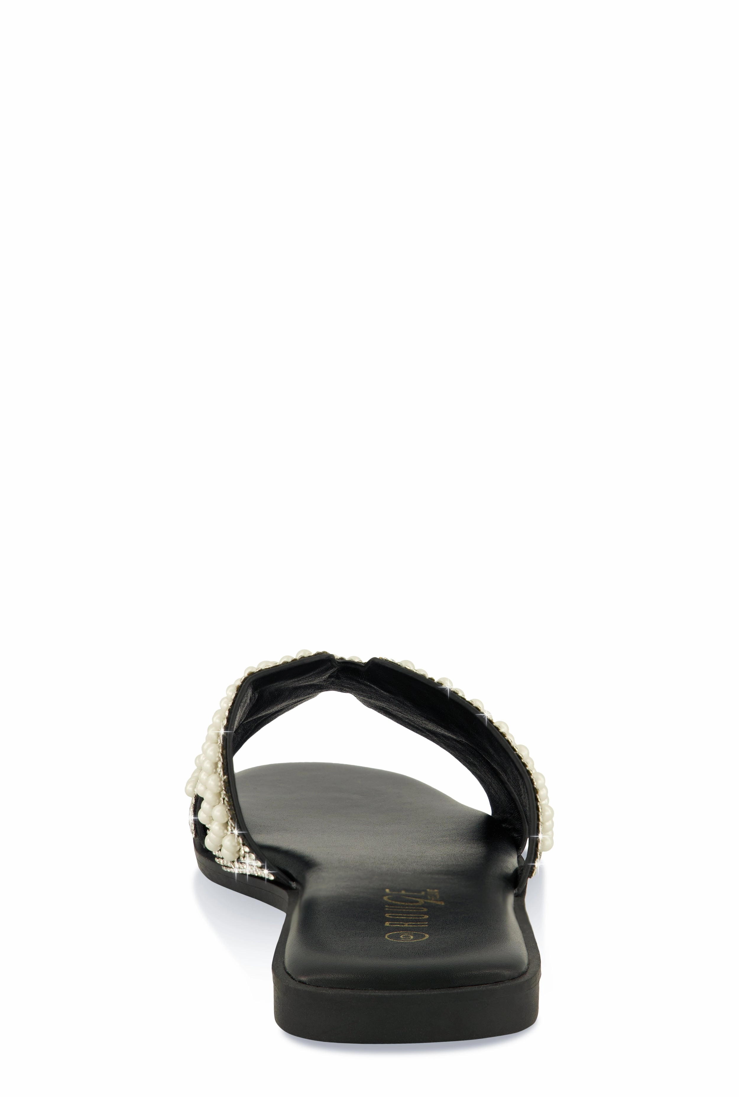 Rhinestone Faux Pearl H Band Slide Sandals