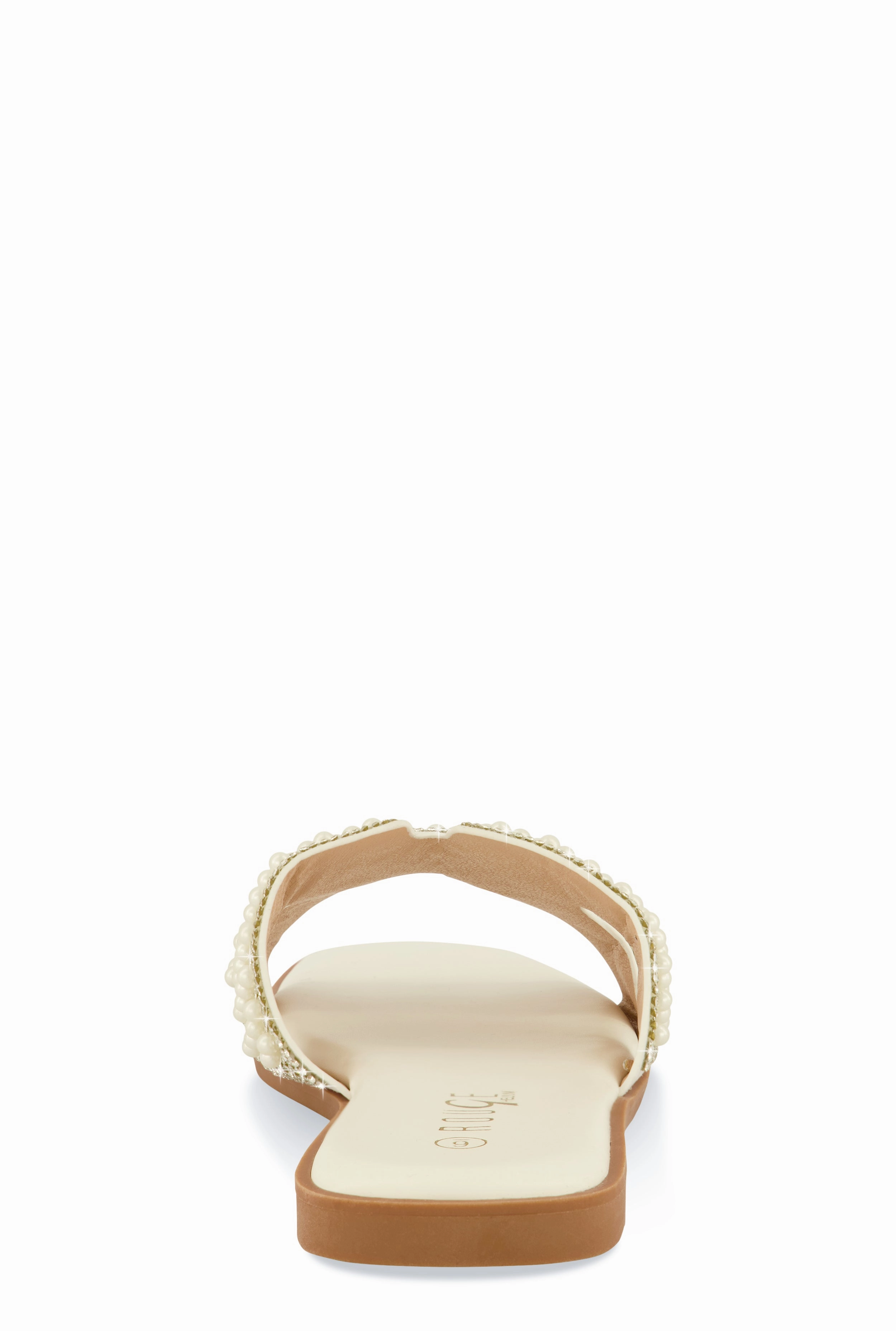 Rhinestone Faux Pearl H Band Slide Sandals