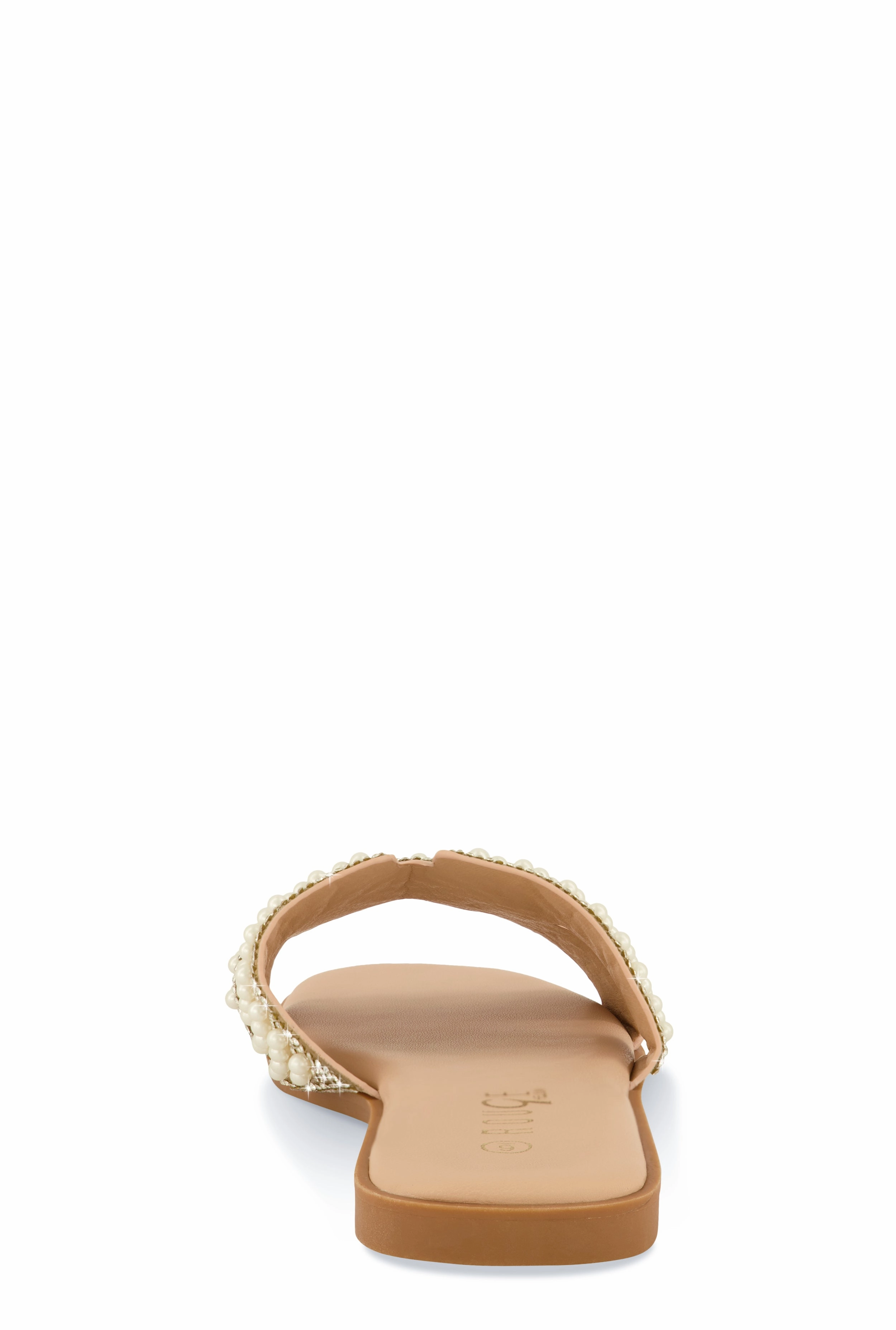 Rhinestone Faux Pearl H Band Slide Sandals