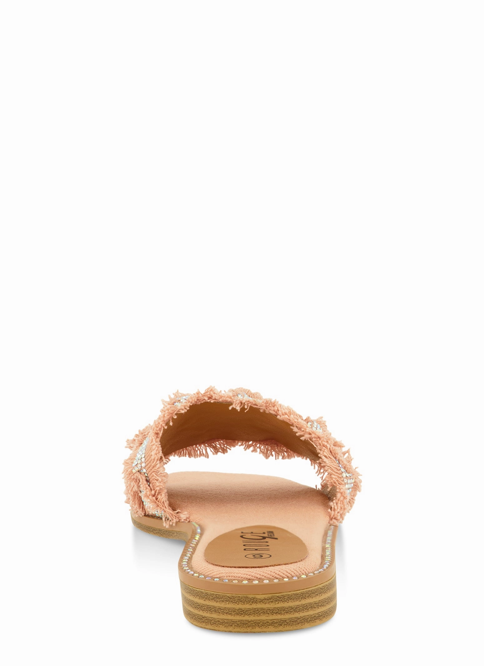Rhinestone Frayed Braided Band Slide Sandals