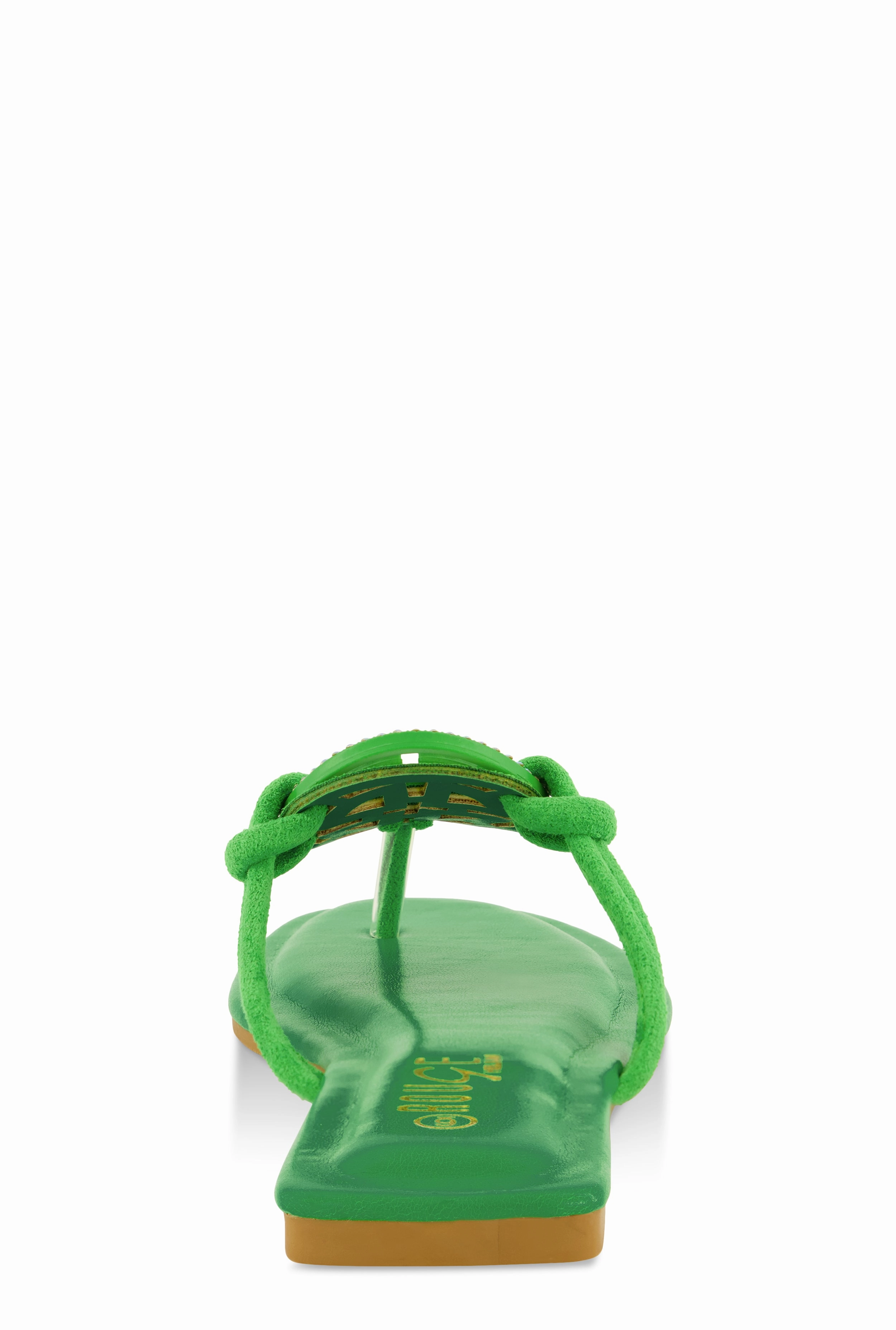 Rhinestone Geo Pendant Thong Slide Sandals