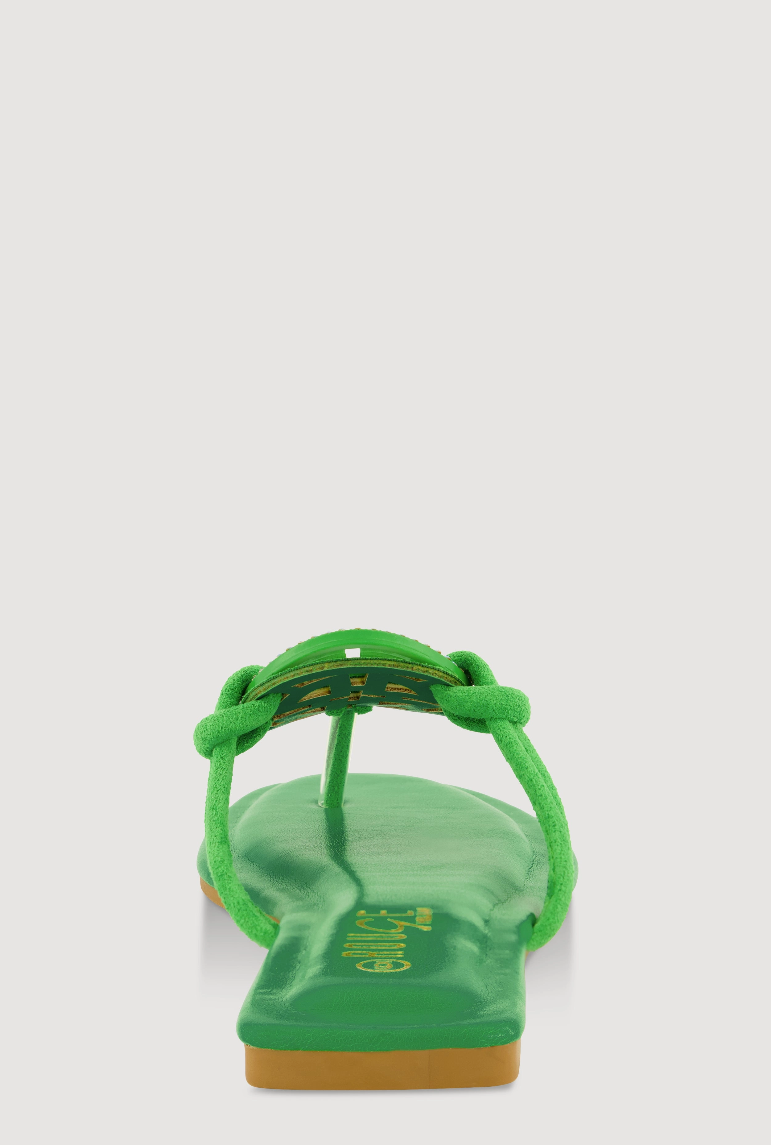 Rhinestone Geometric Pendant Thong Sandals