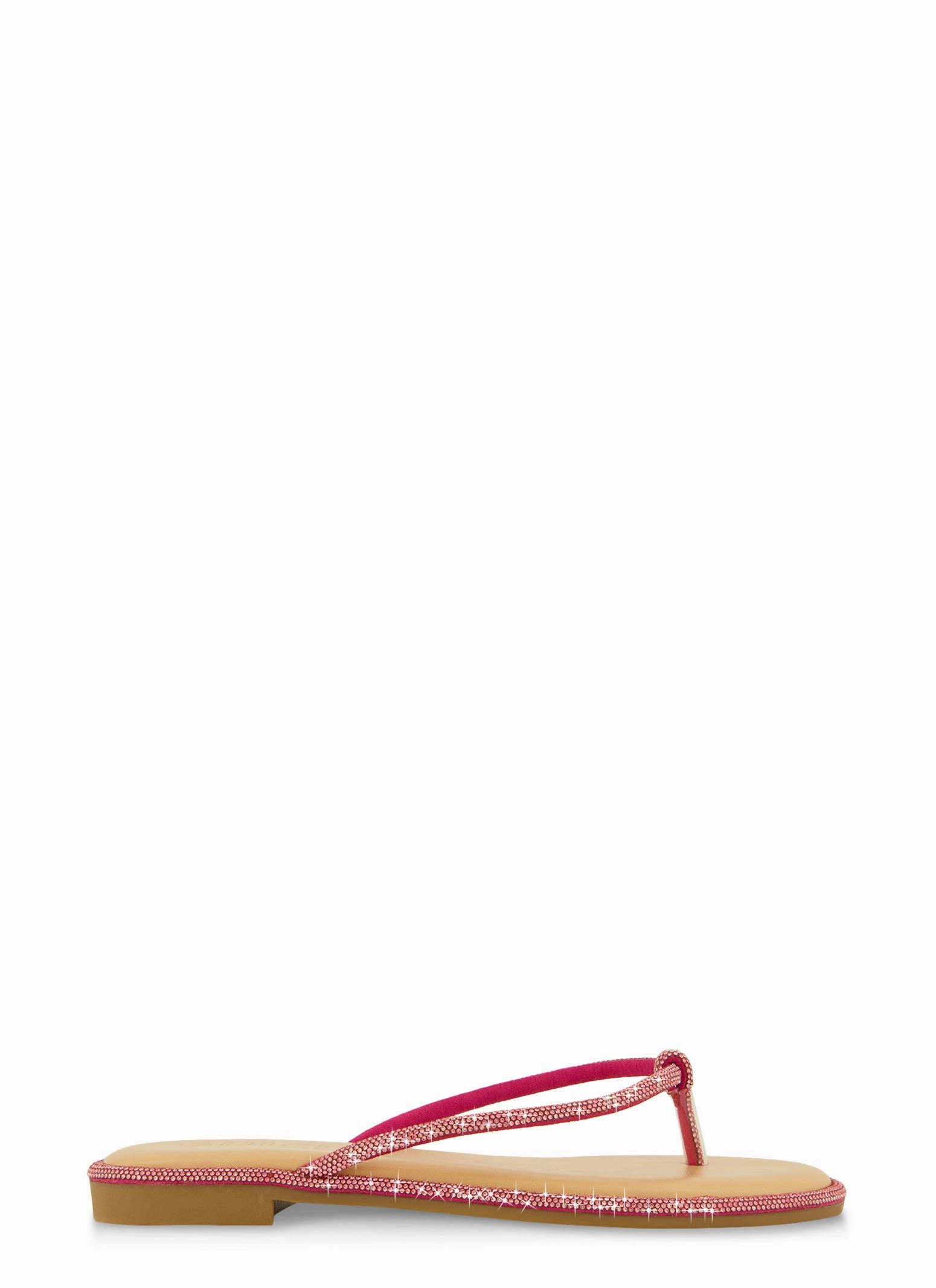 Rhinestone Trim Thong Sandals