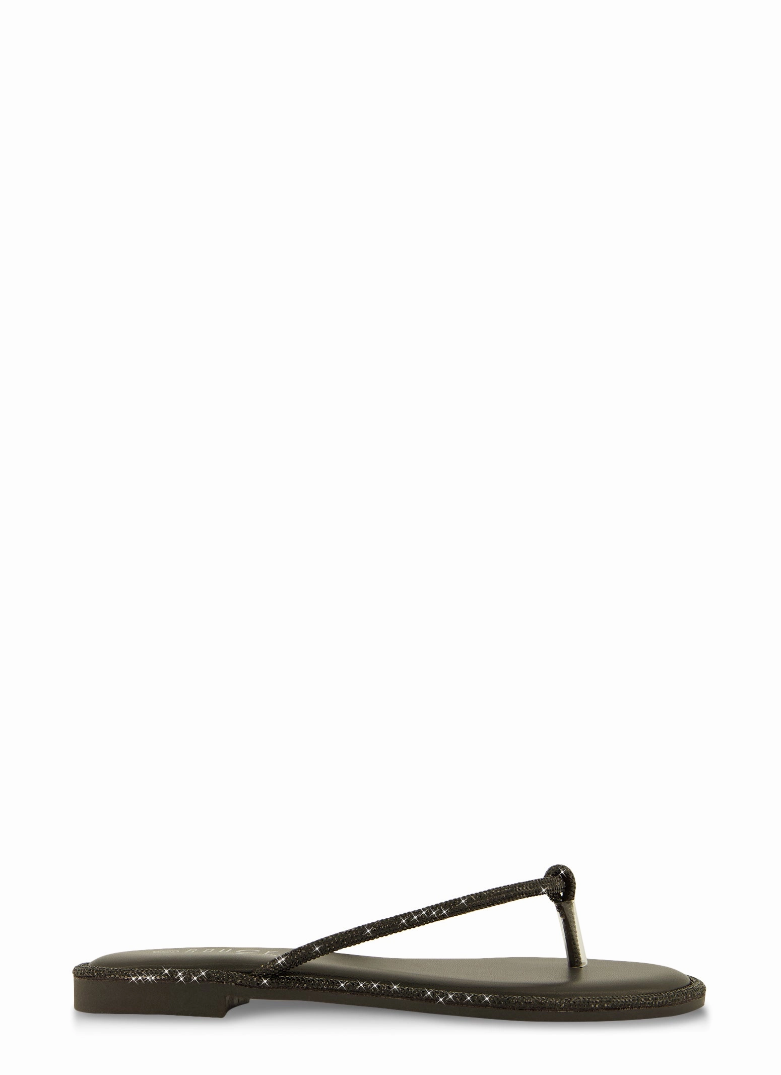 Rhinestone Trim Thong Sandals