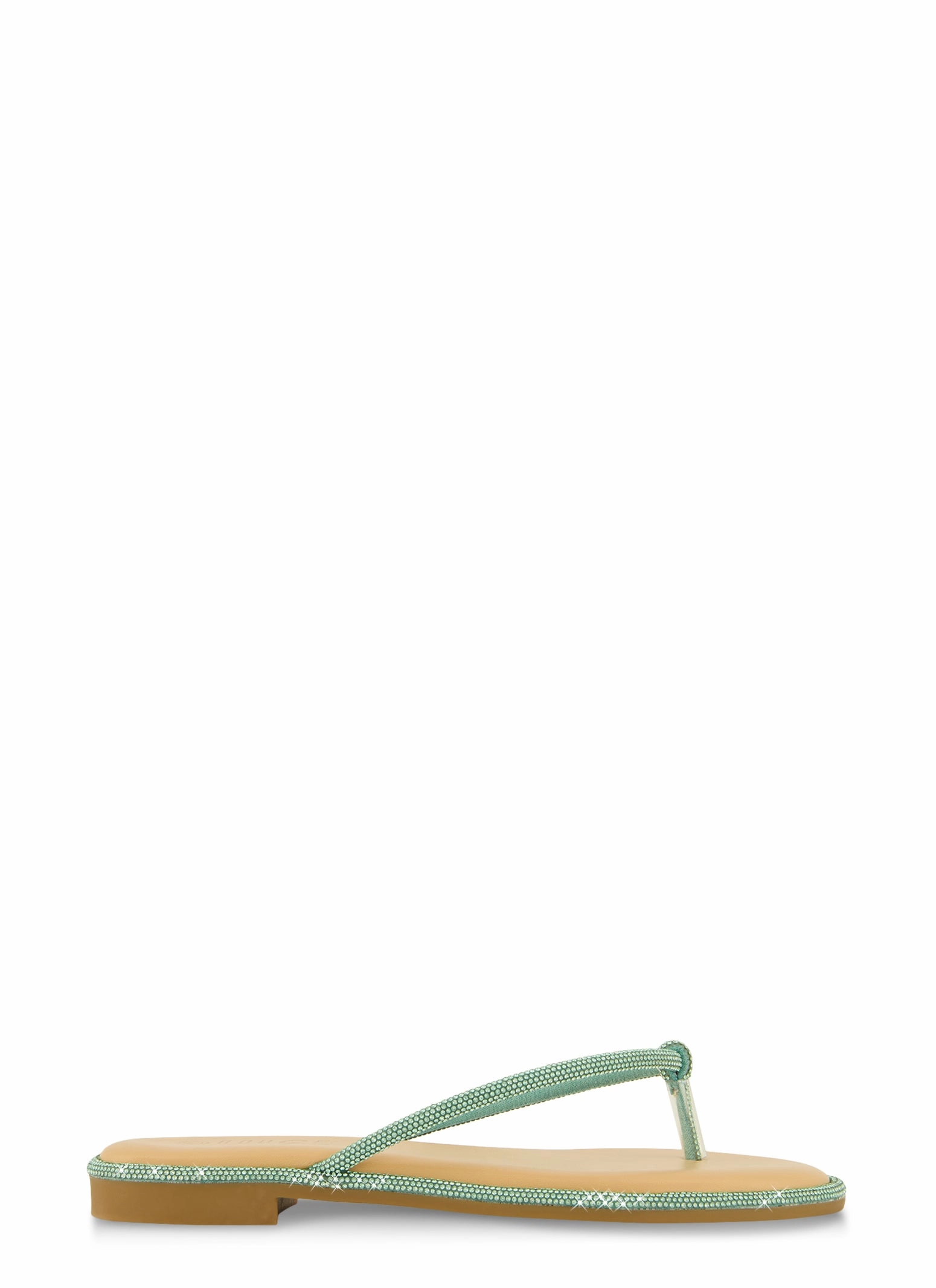 Rhinestone Trim Thong Sandals
