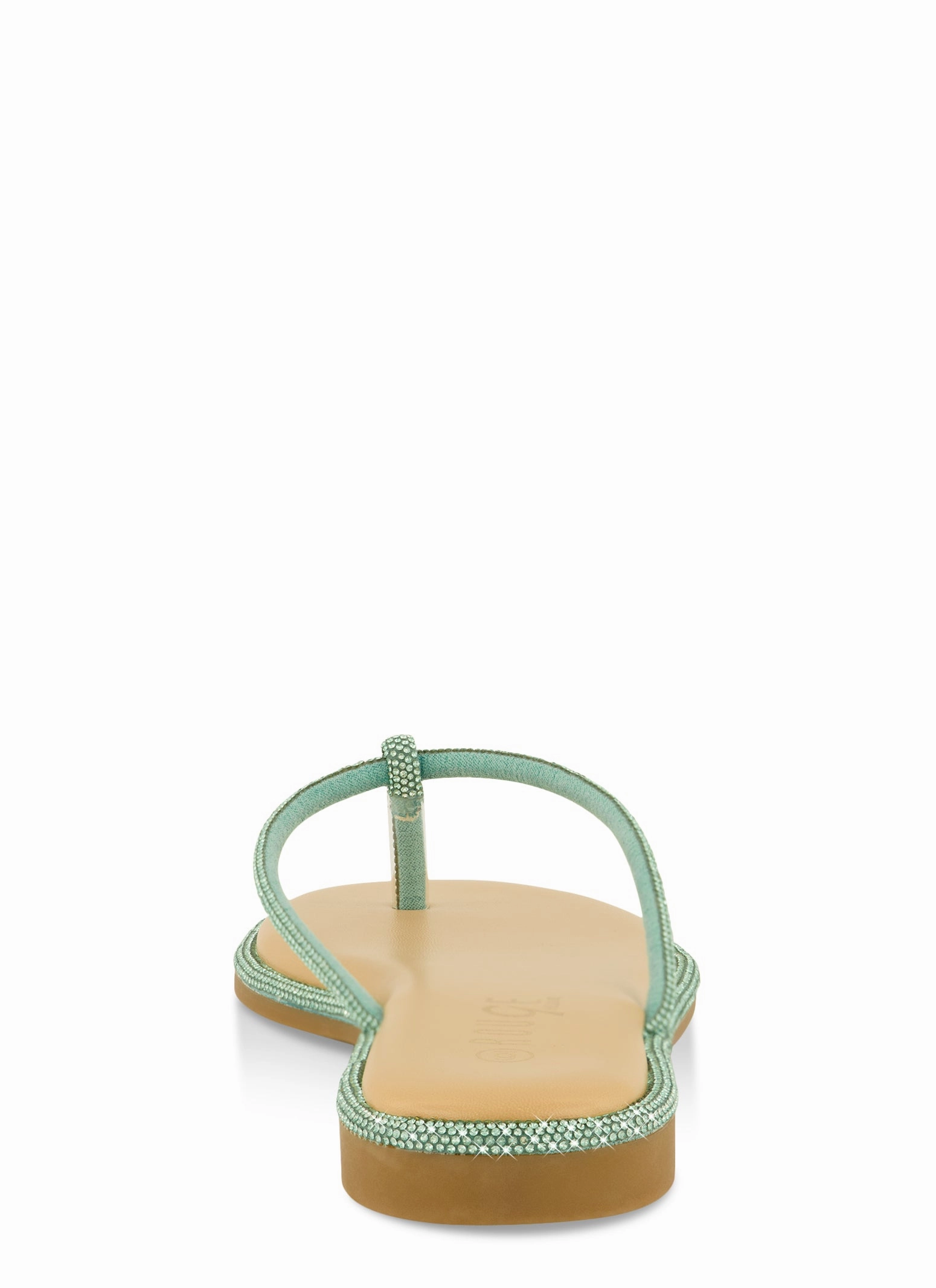 Rhinestone Trim Thong Sandals