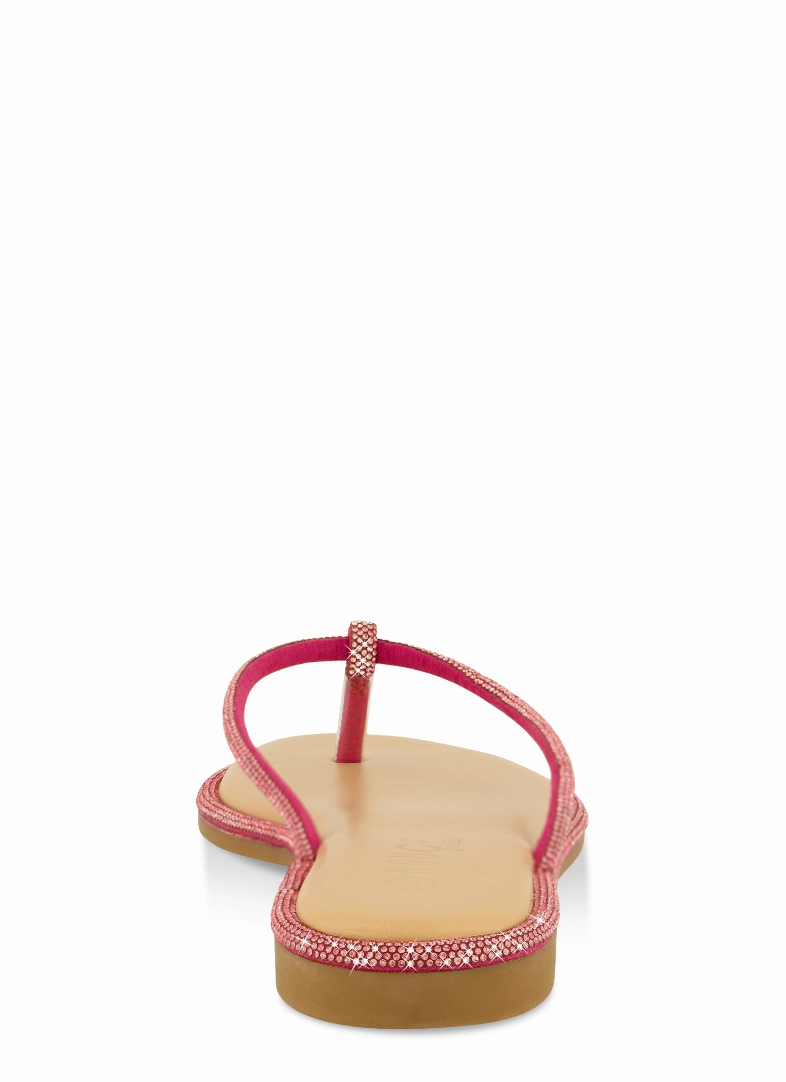 Rhinestone Trim Thong Sandals