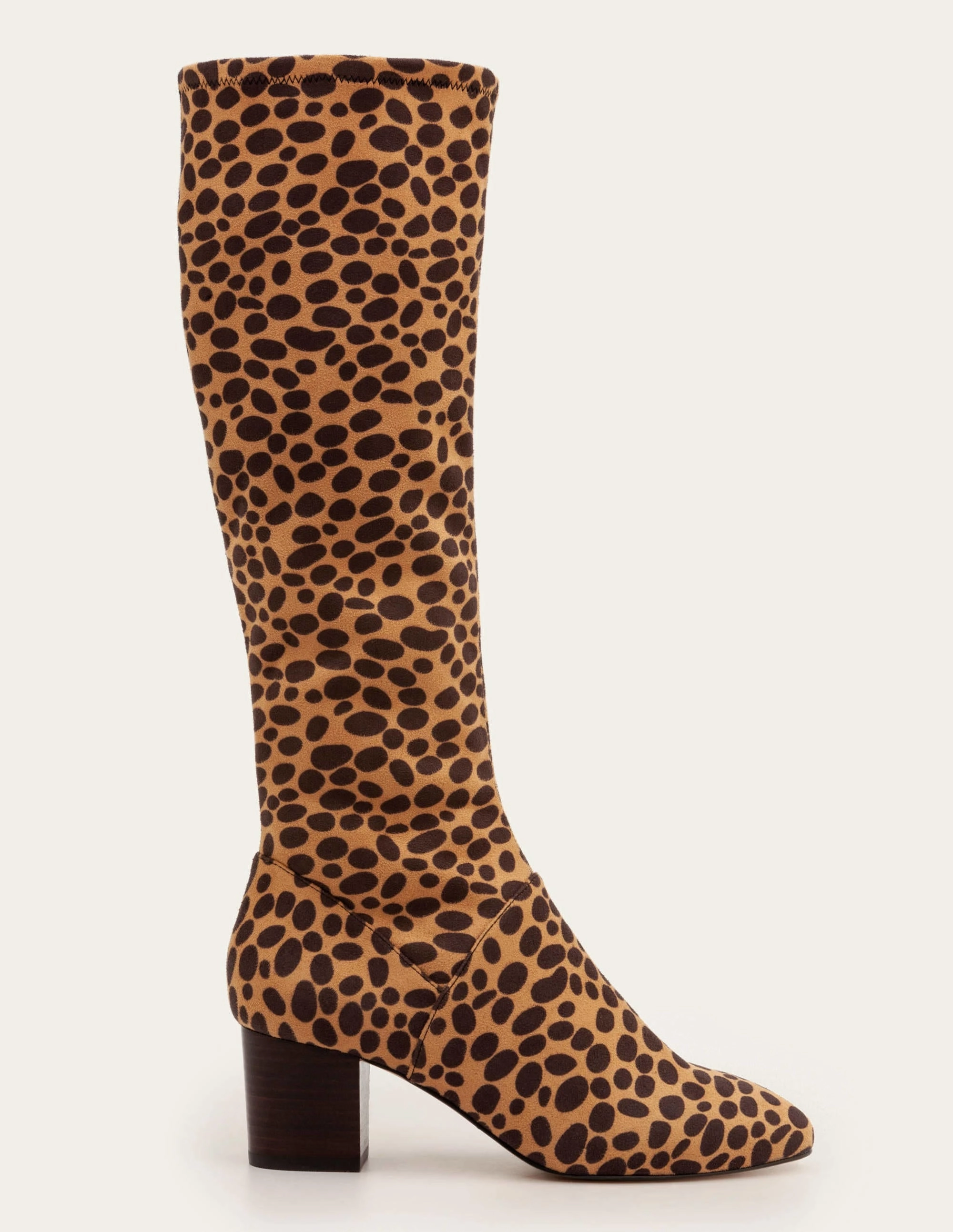 Round Toe Stretch Boots-Natural Cheetah