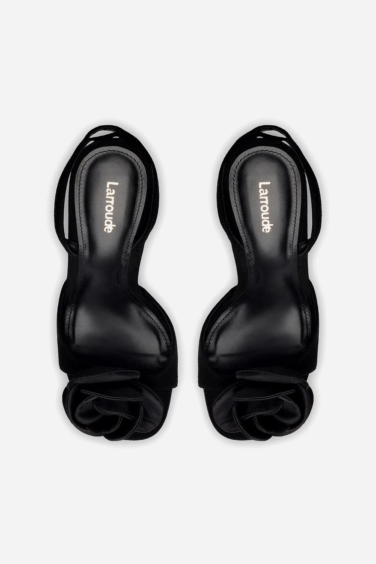 Salma Sandal In Black Suede and Satin