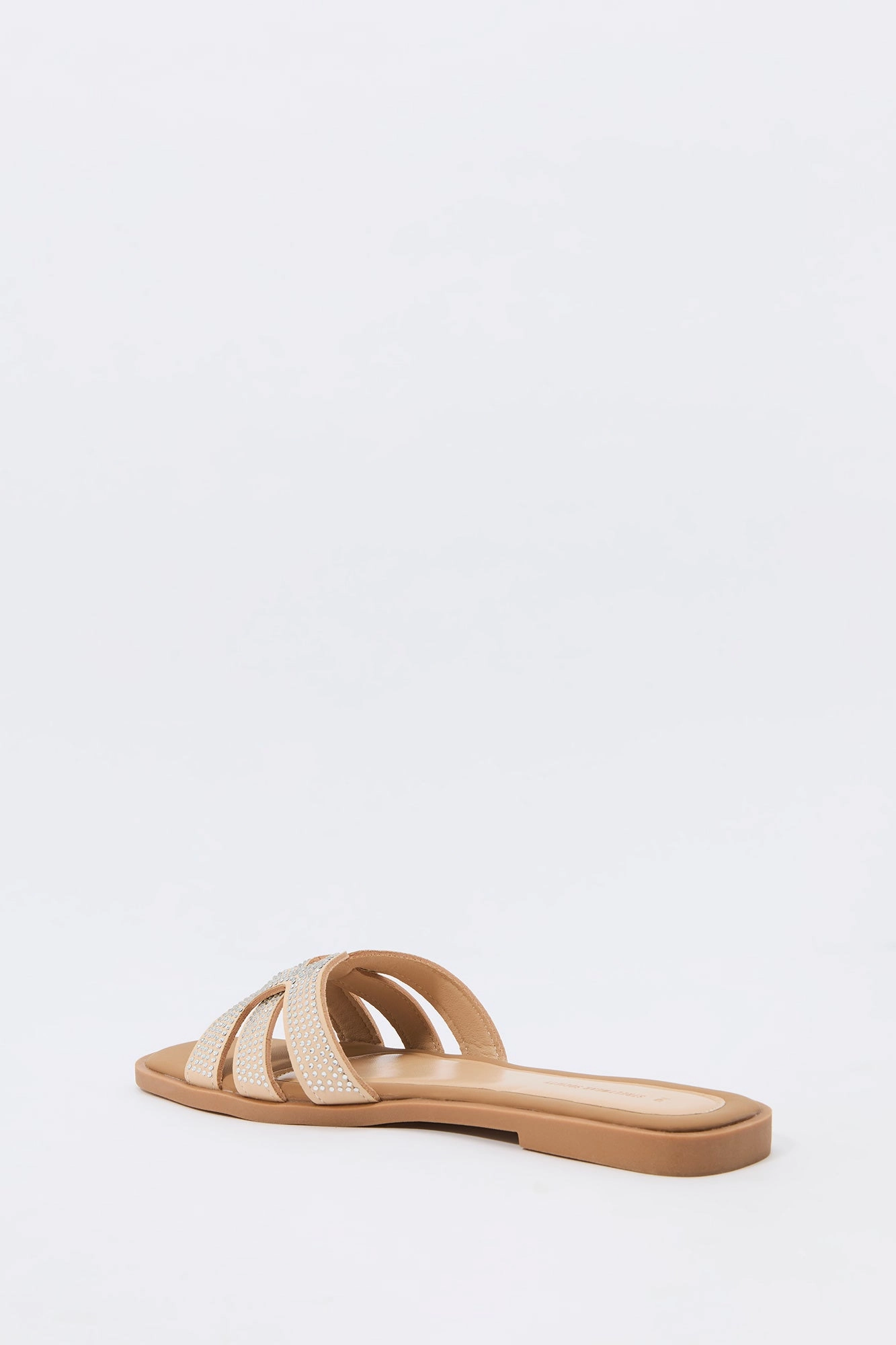 Sandales avec bandes ornées de pierres du Rhin