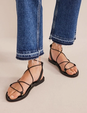 Scarf Wrap Sandals-Botanic Blush / Black