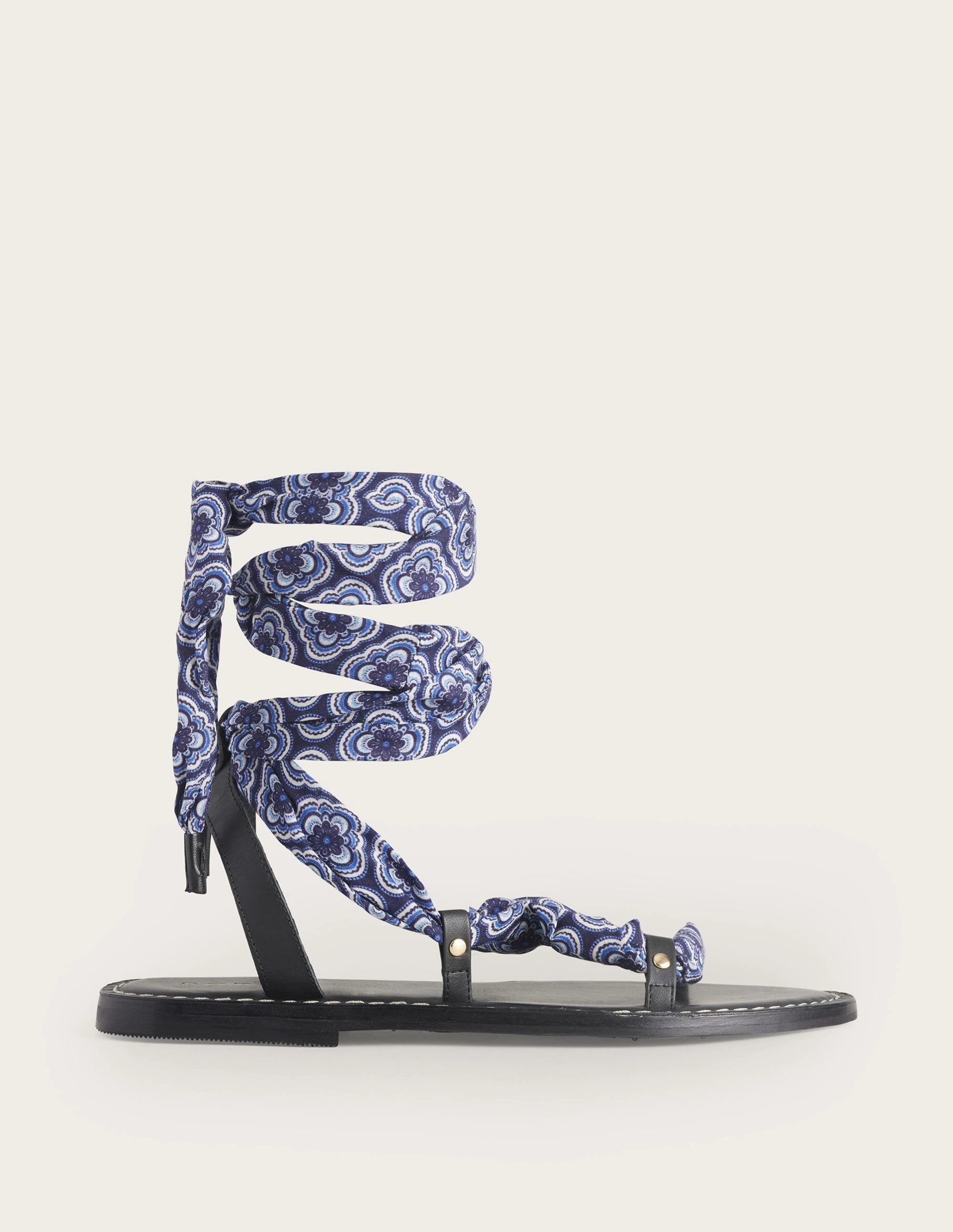 Scarf Wrap Sandals-Botanic Blush / Black