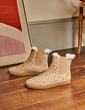 Shearling Chelsea Boots-Deer
