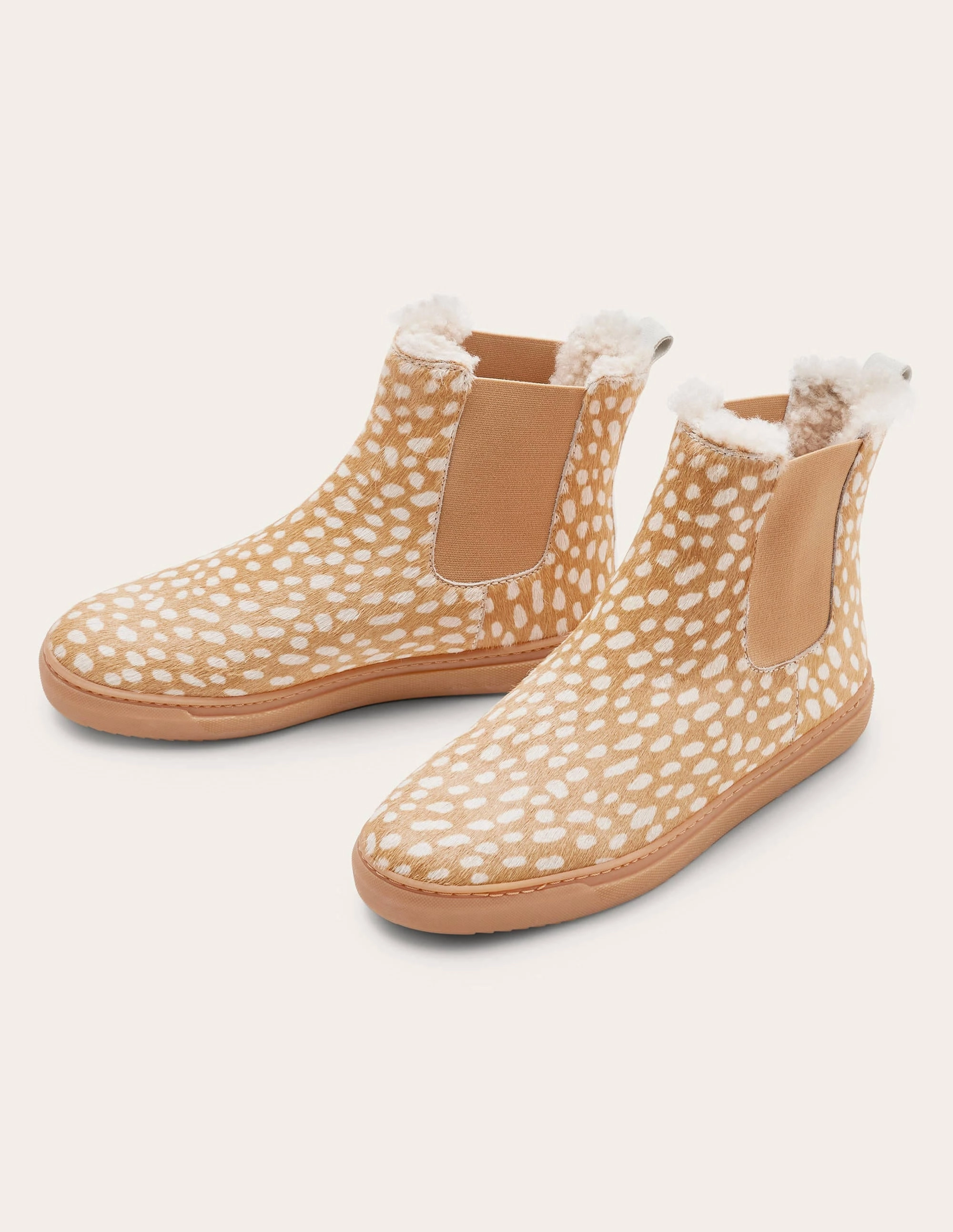 Shearling Chelsea Boots-Deer