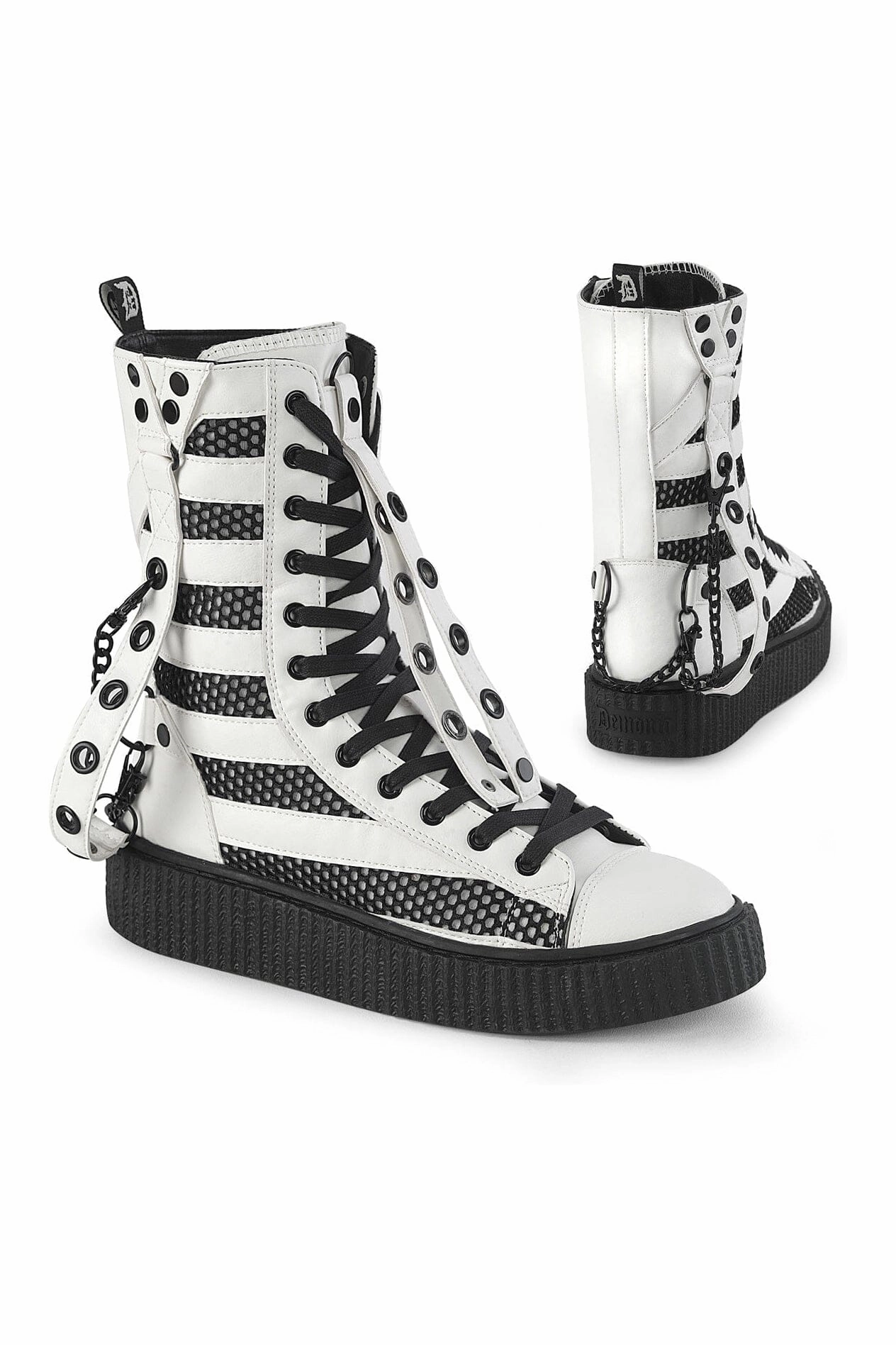 SNEEKER-325 White Vegan Leather Creeper