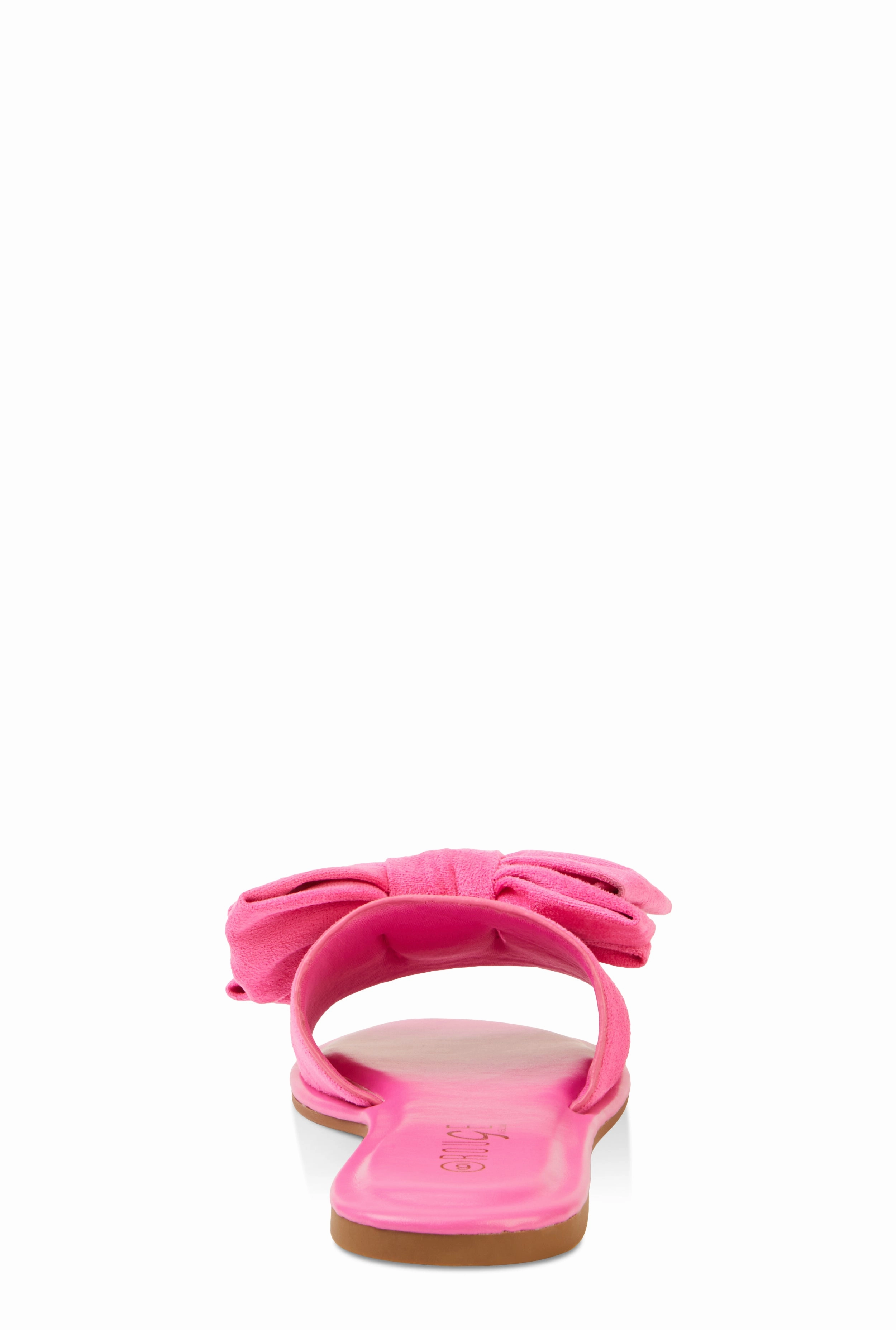 Solid Bow Band Slide Sandals