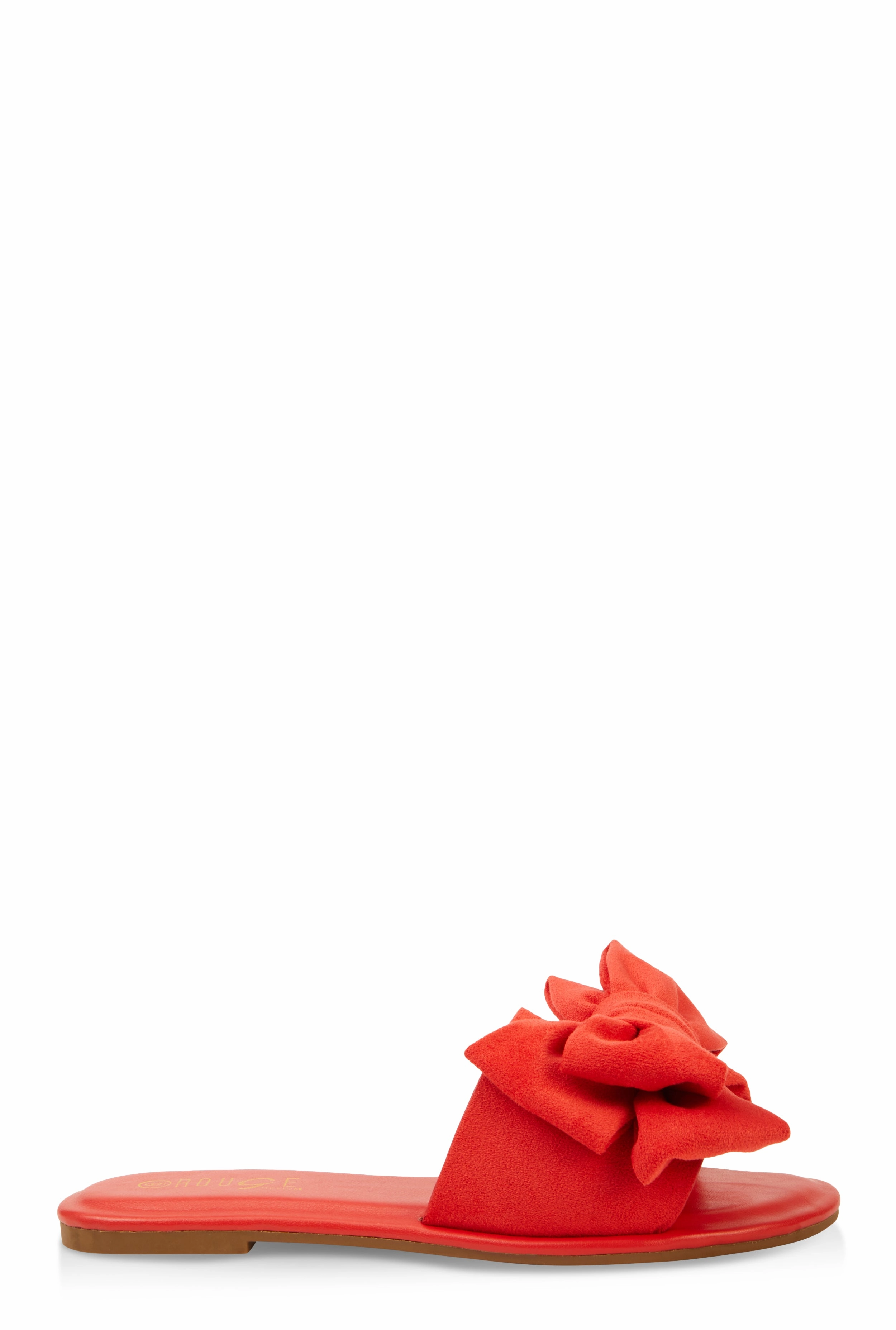 Solid Bow Band Slide Sandals