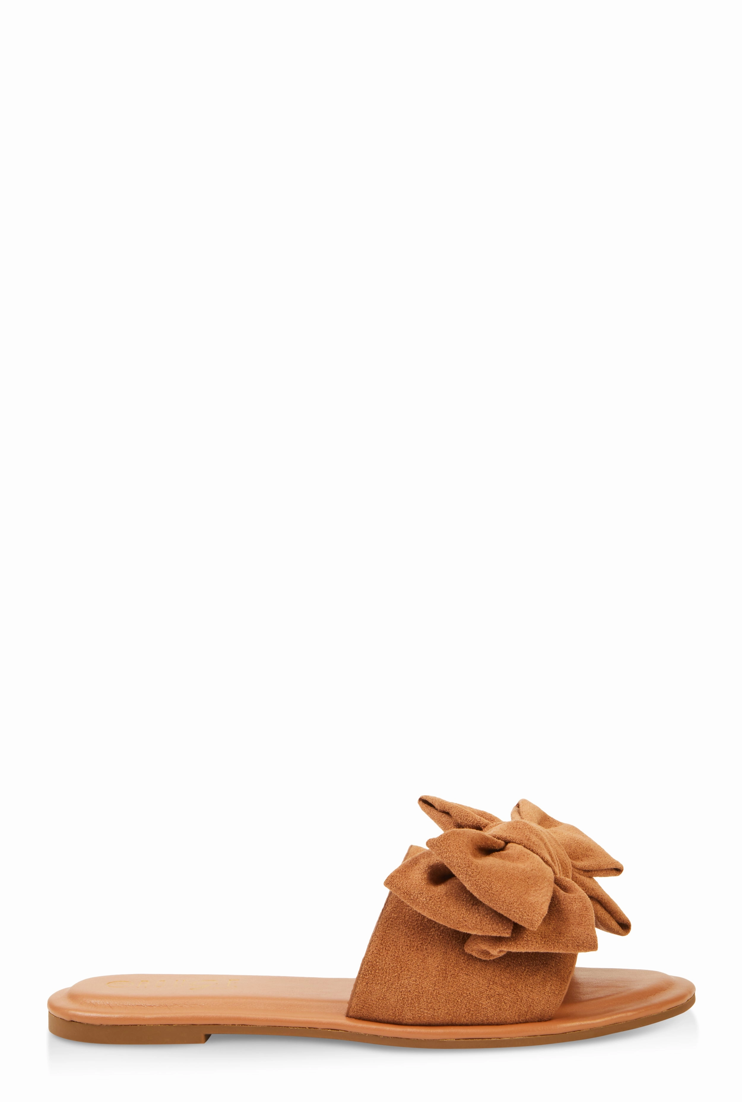 Solid Bow Band Slide Sandals
