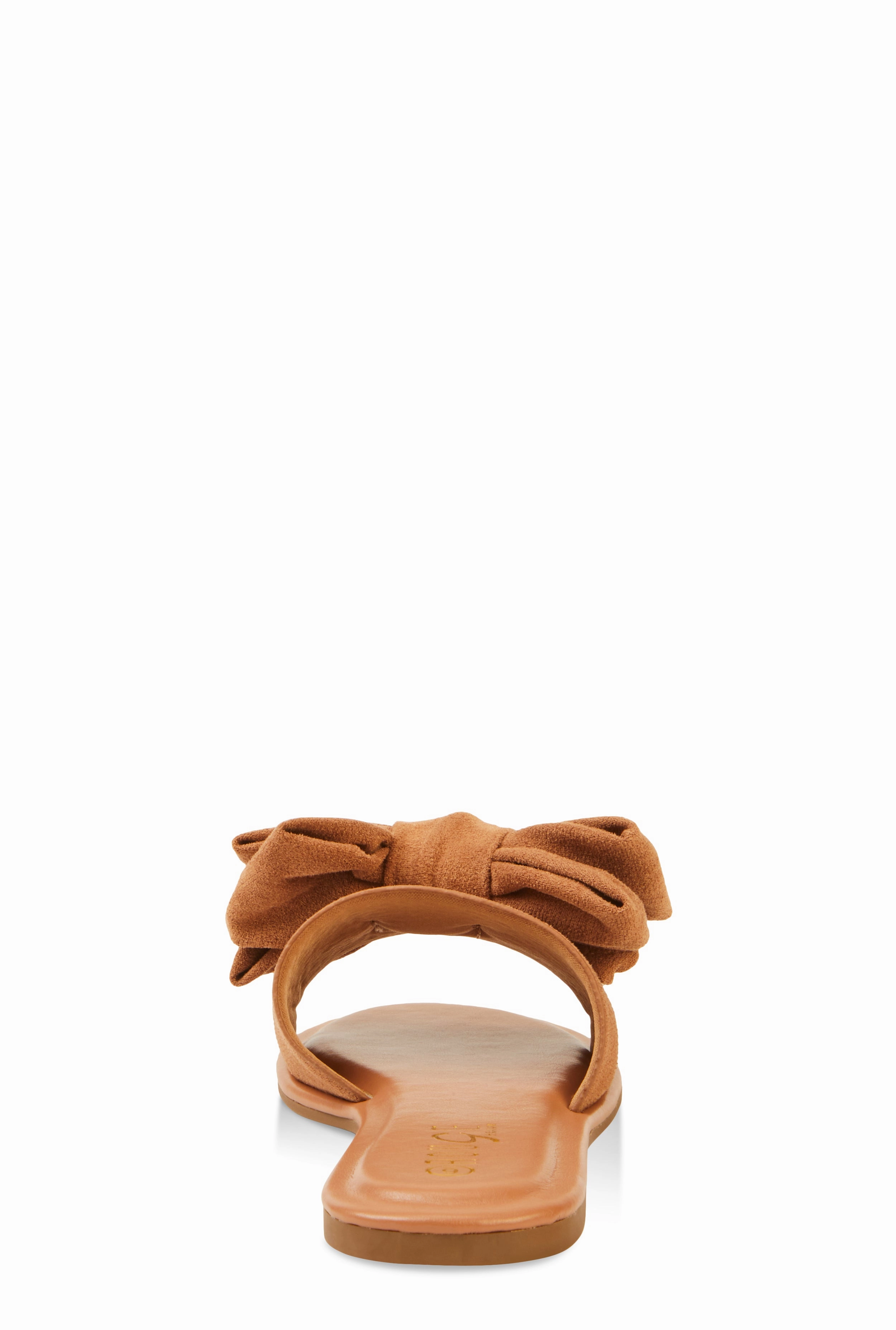 Solid Bow Band Slide Sandals