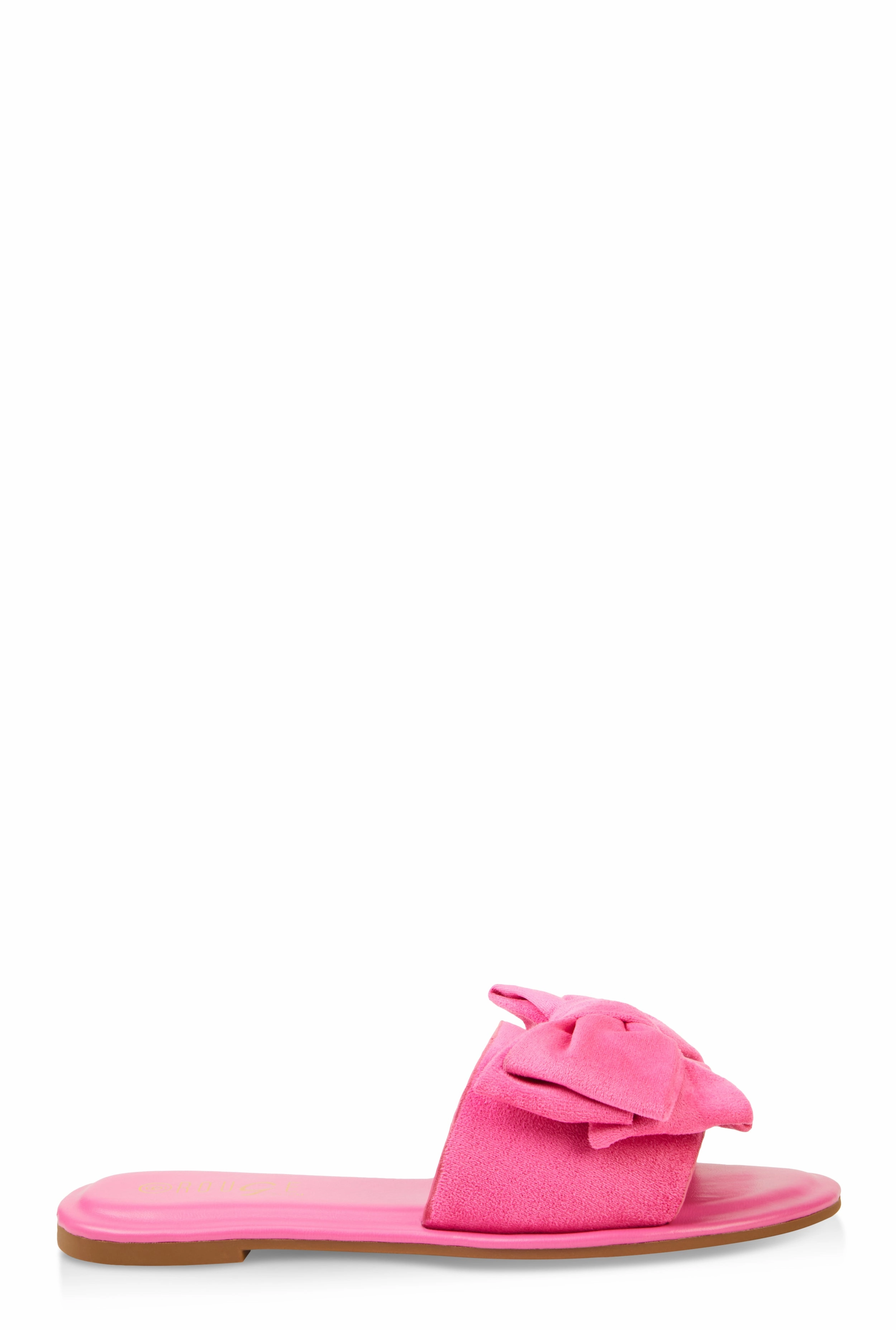 Solid Bow Band Slide Sandals