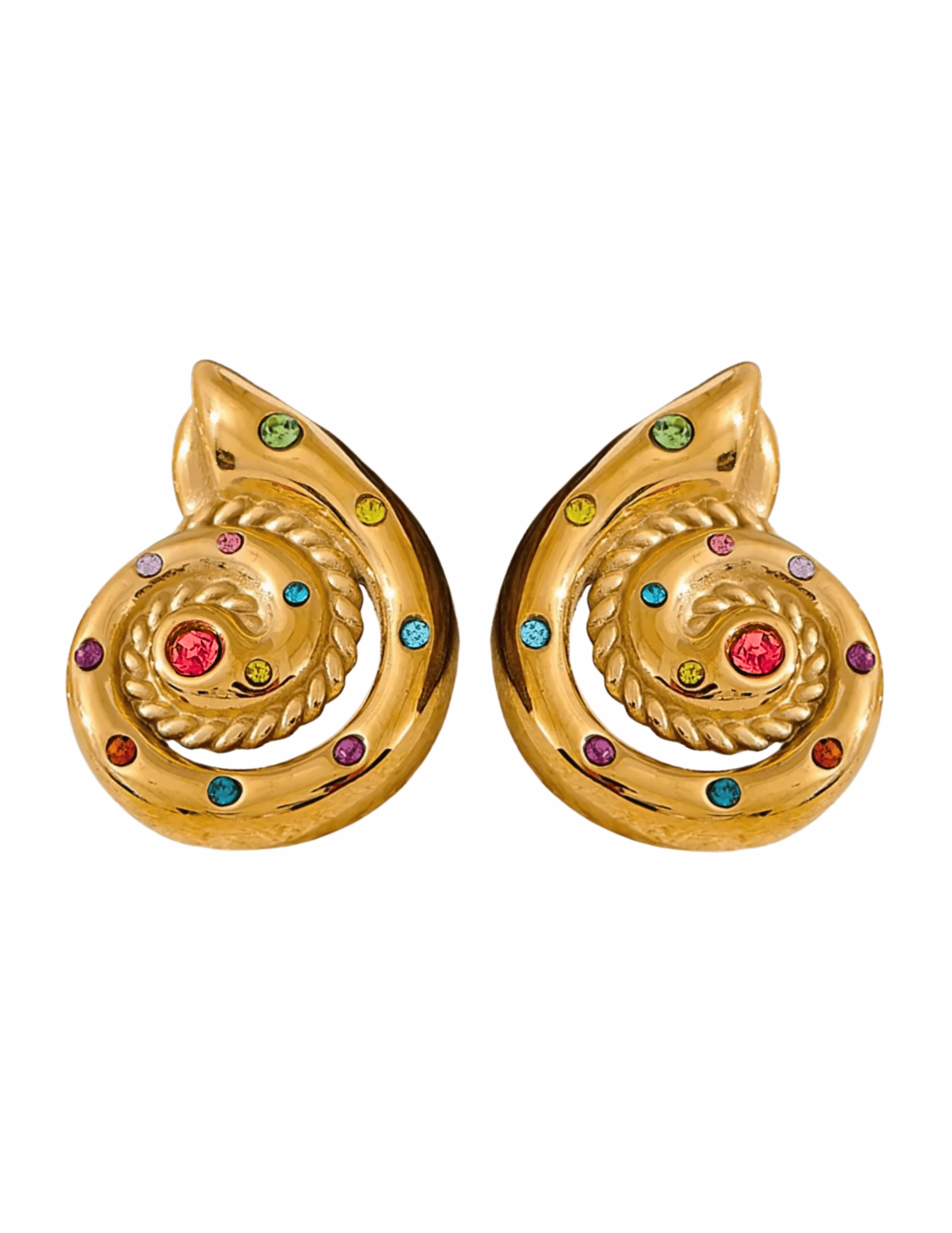 St. Barths La Robe Rhinestone Spiral Earring