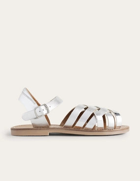 Strappy Sandals-Metallic Silver