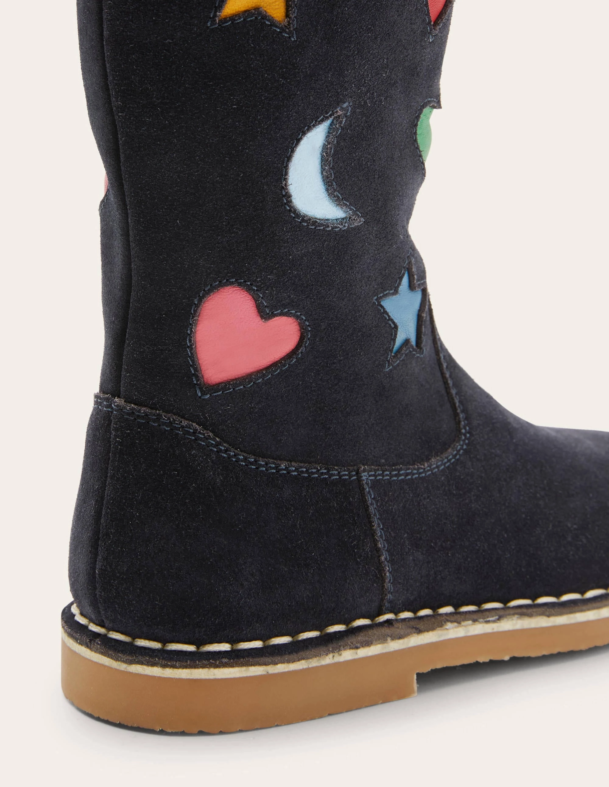 Tall Boots-Navy Suede Rainbow
