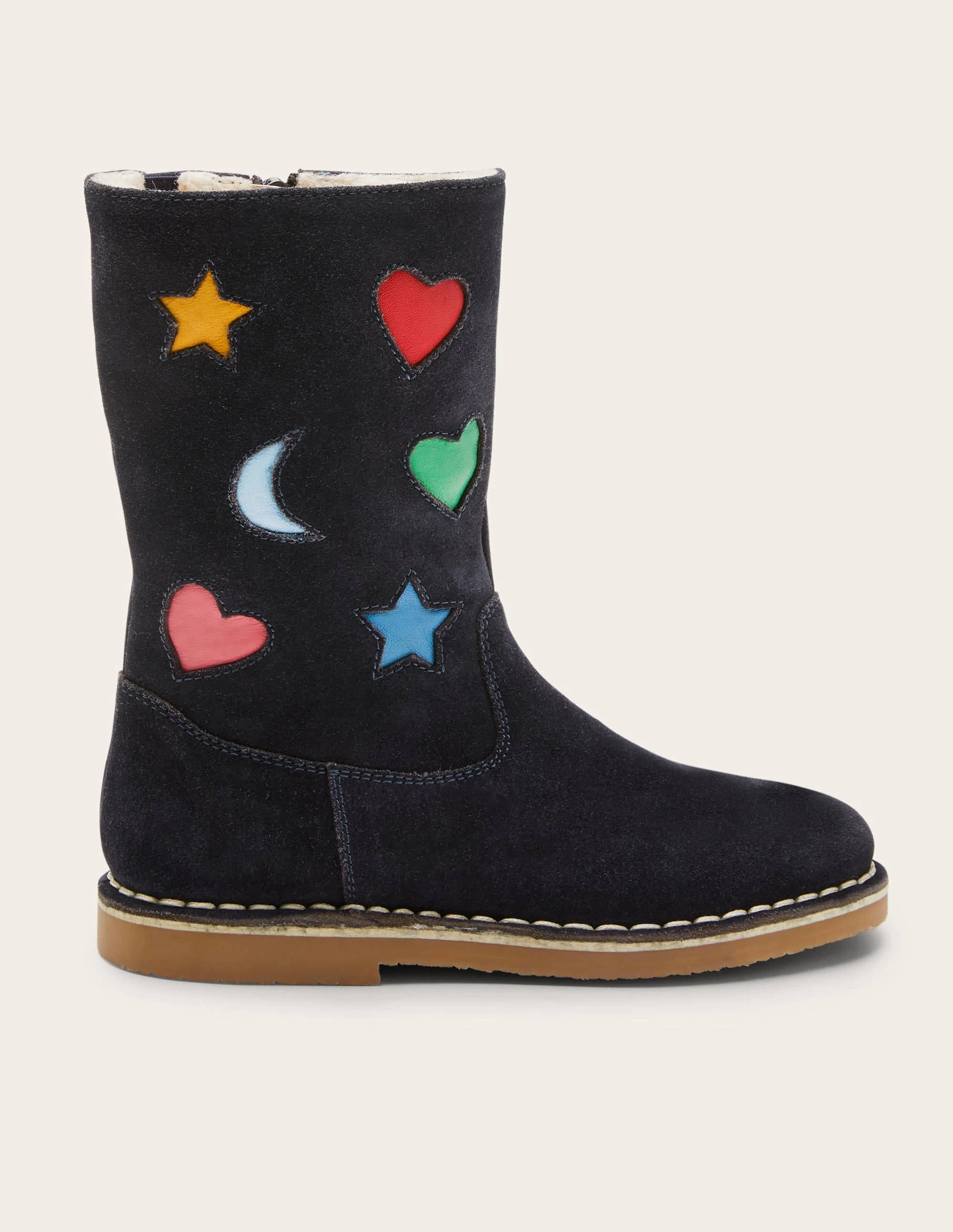 Tall Boots-Navy Suede Rainbow