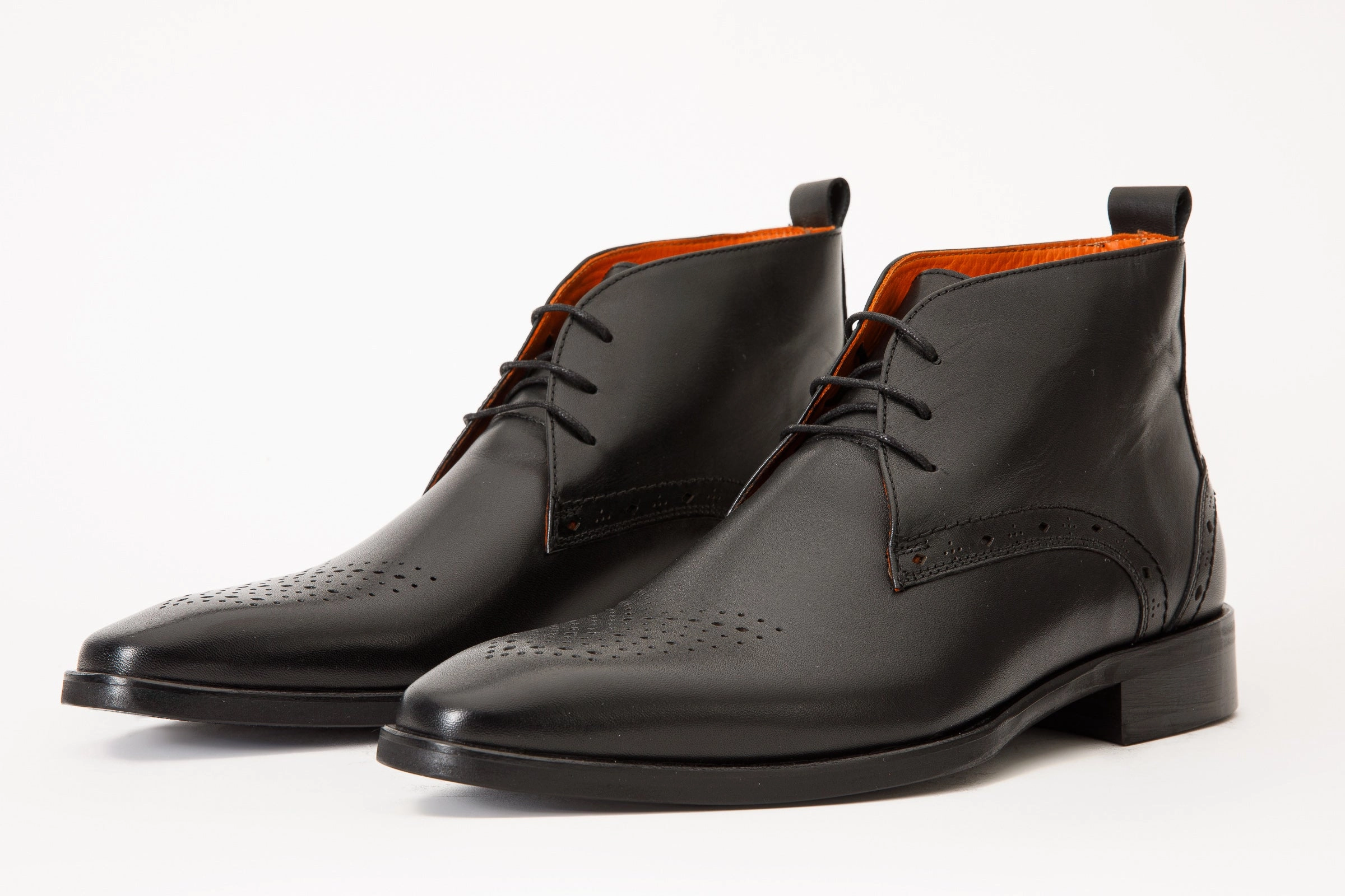 The Dessalines Black Leather Chukka Brogue Dress Men Boot Final Sale!