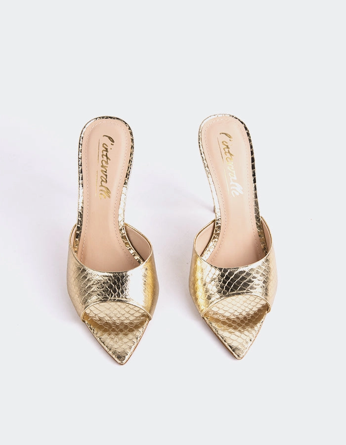 Thelma Gold Snake Leather