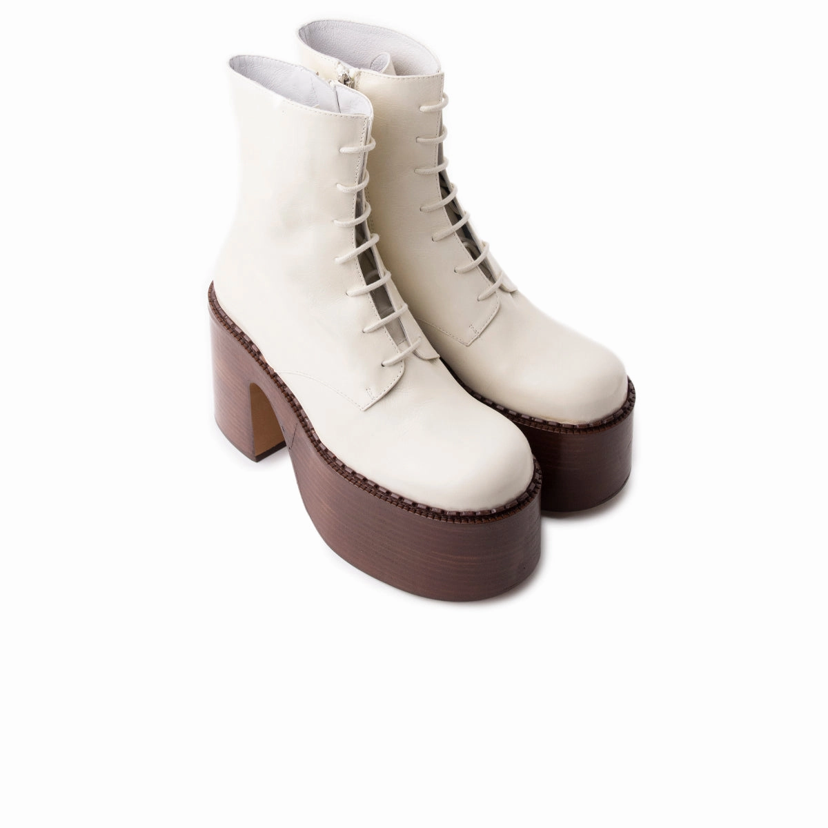 Tripp Off White Leather/Brown Sole