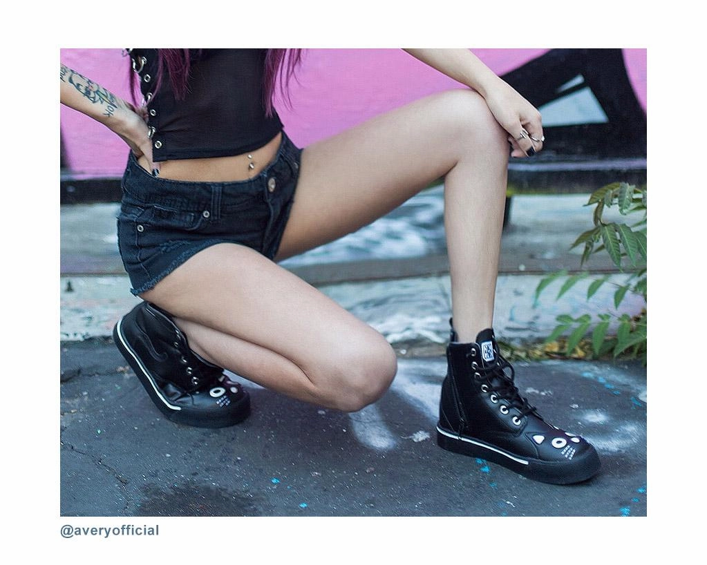TUK-A6570L Black Kitty Sneaker Boot