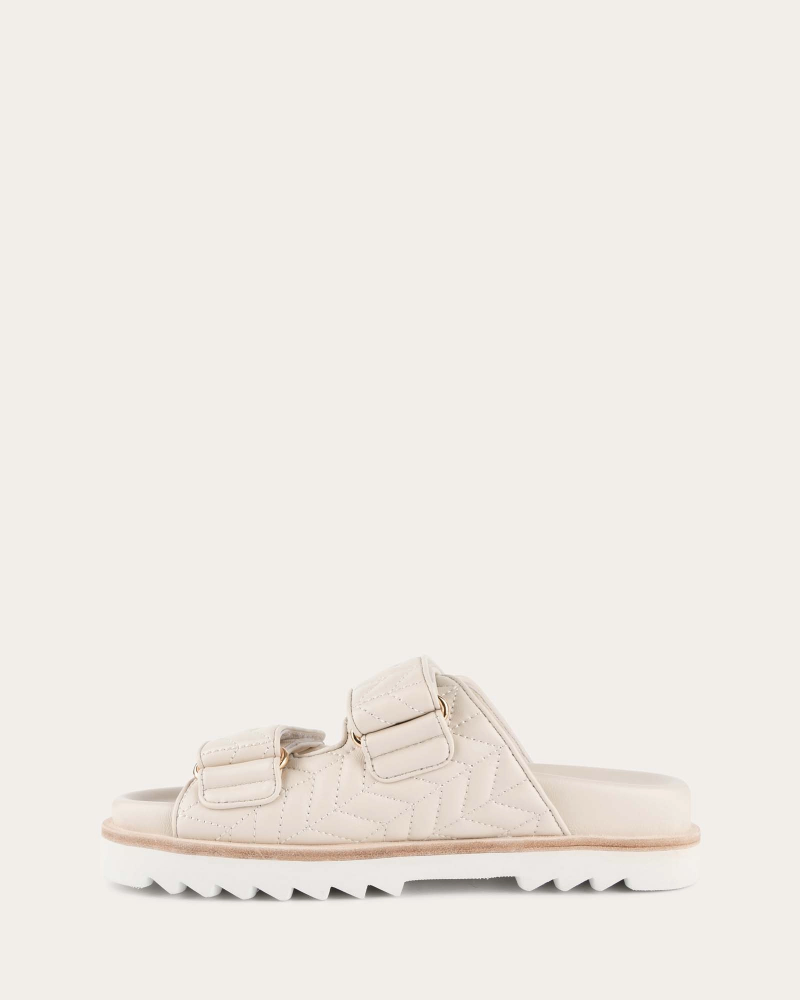 VERITY FLAT SANDALS OFF WHITE LEATHER