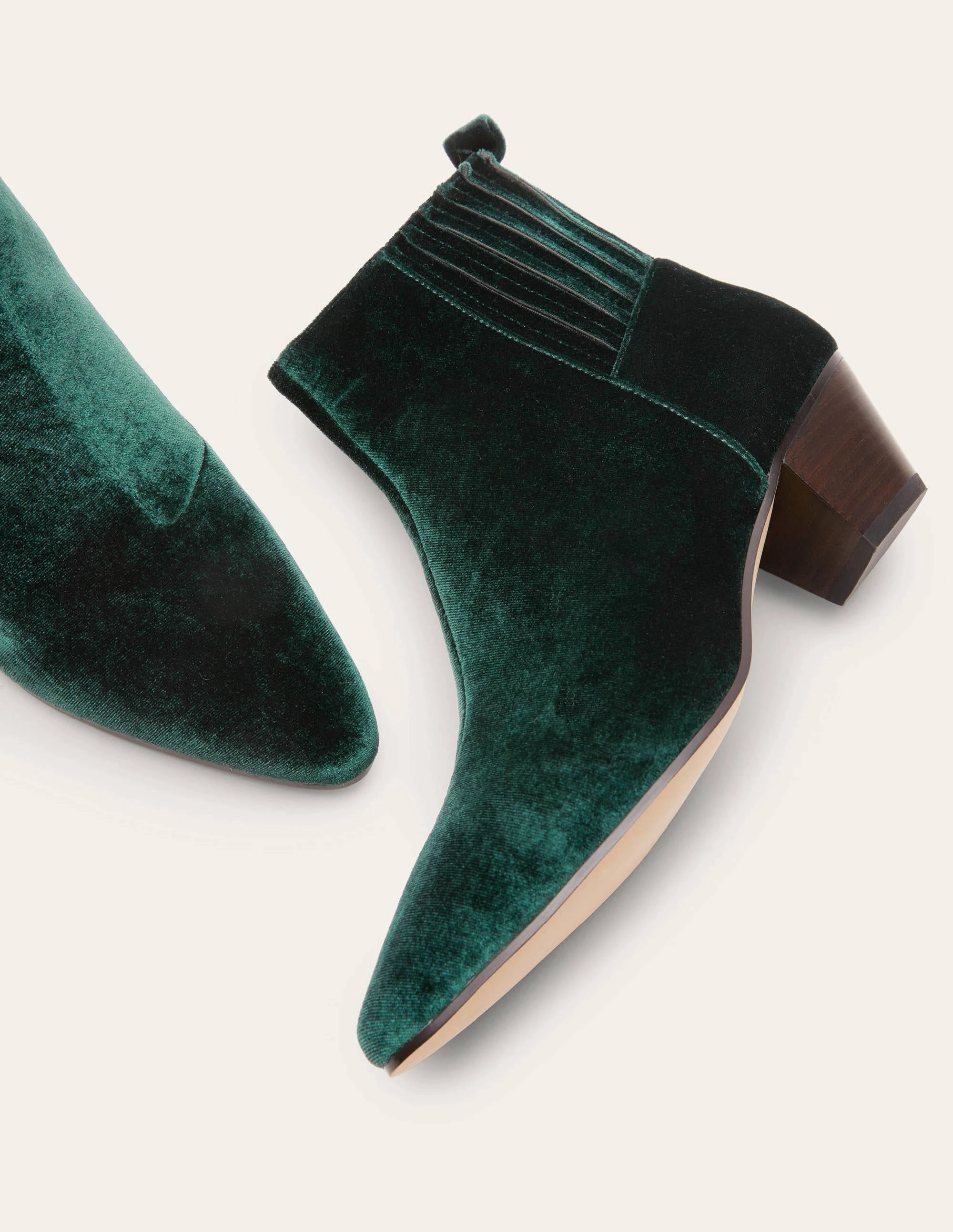 Western Ankle Boots-Midnight Garden Velvet