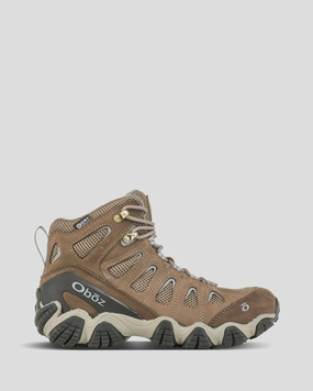 Women's Oboz Sawtooth II Mid Waterproof Hiking Boots - Wide - Brindle/Tradewinds Blue