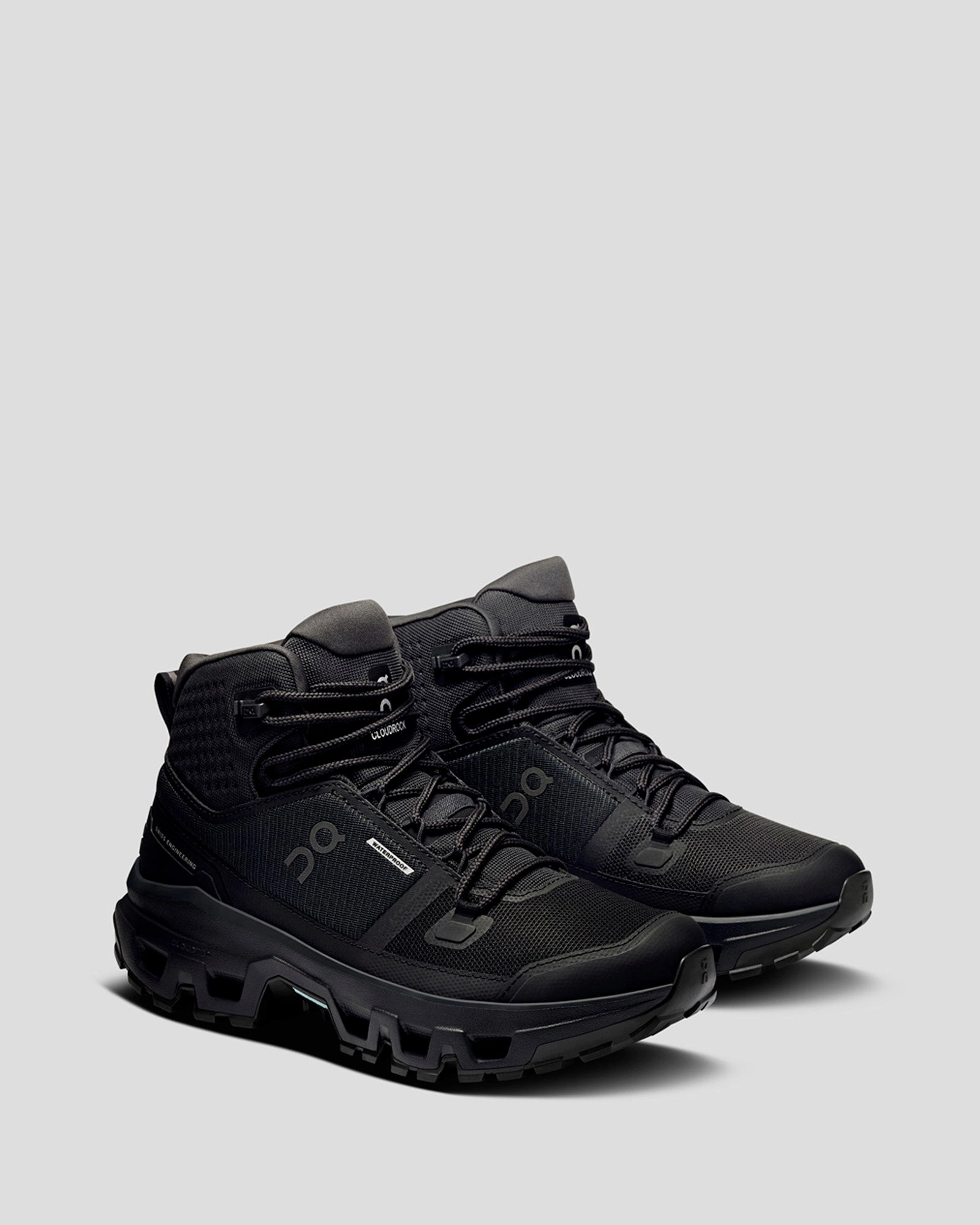 Women's On Running Cloudrock Waterproof Mid Hiking Boots - Black/Black