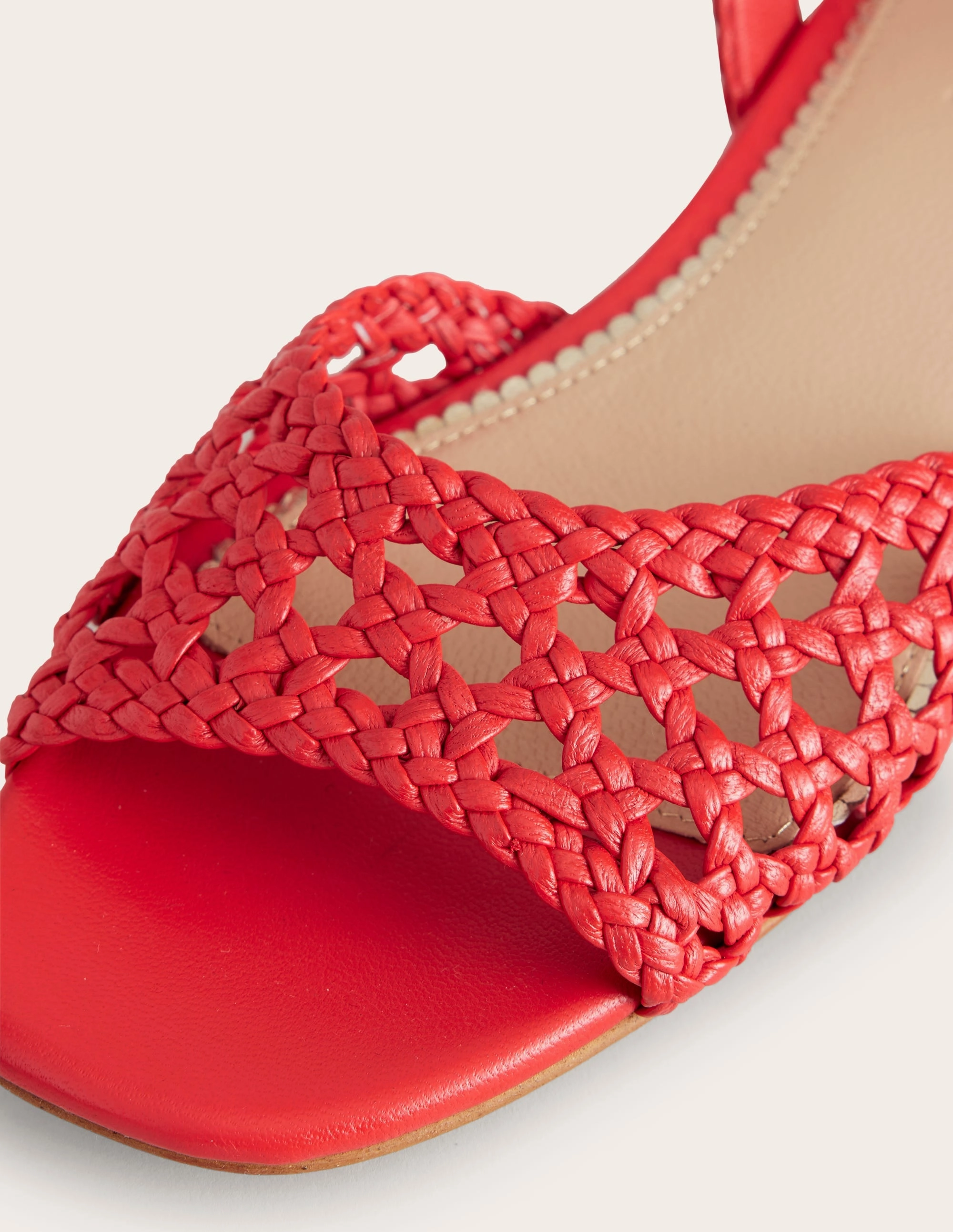 Woven Flat Sandals-Post Box Red