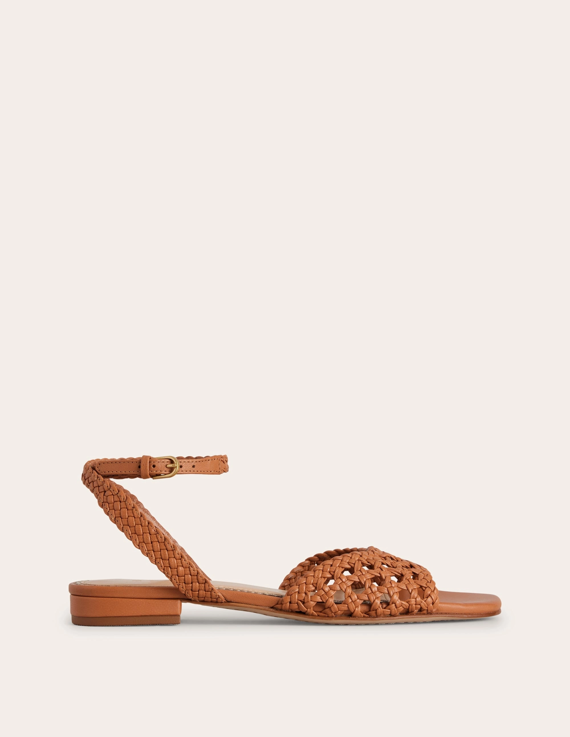 Woven Flat Sandals-Tan
