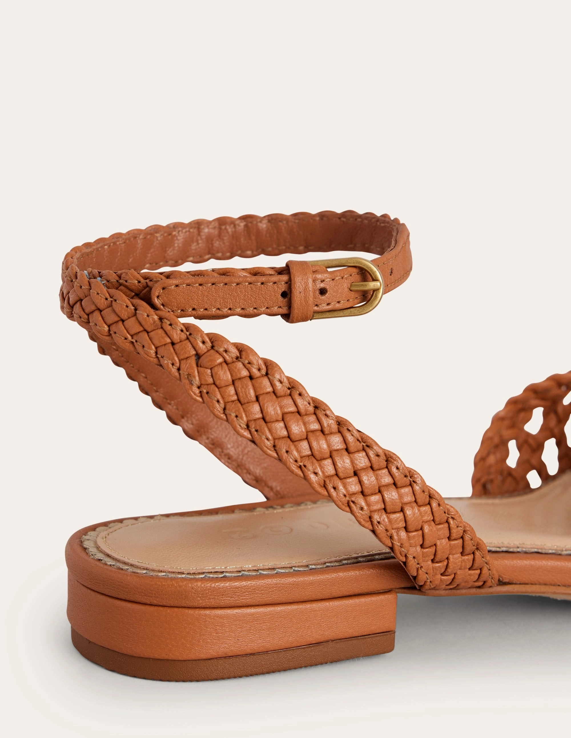 Woven Flat Sandals-Tan