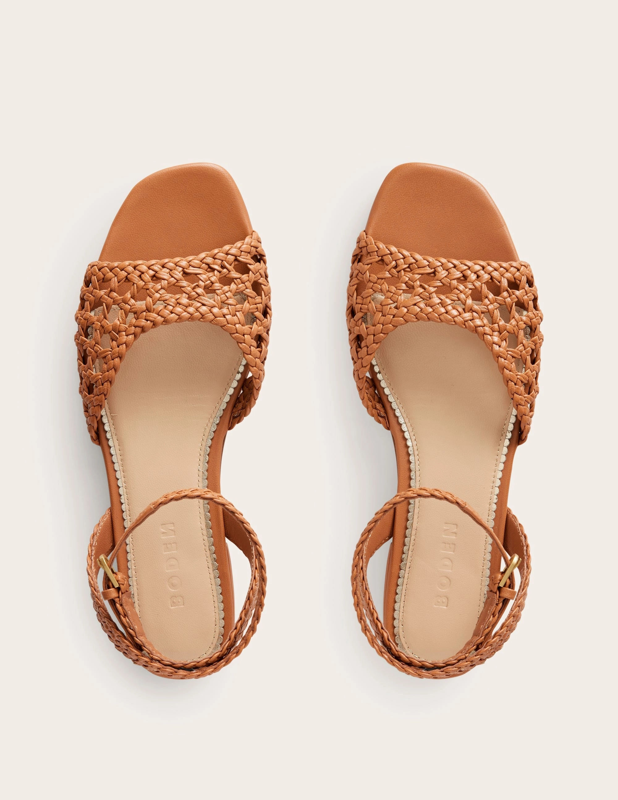 Woven Flat Sandals-Tan