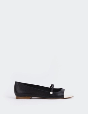 Yarrow Off Wht.Black Leather